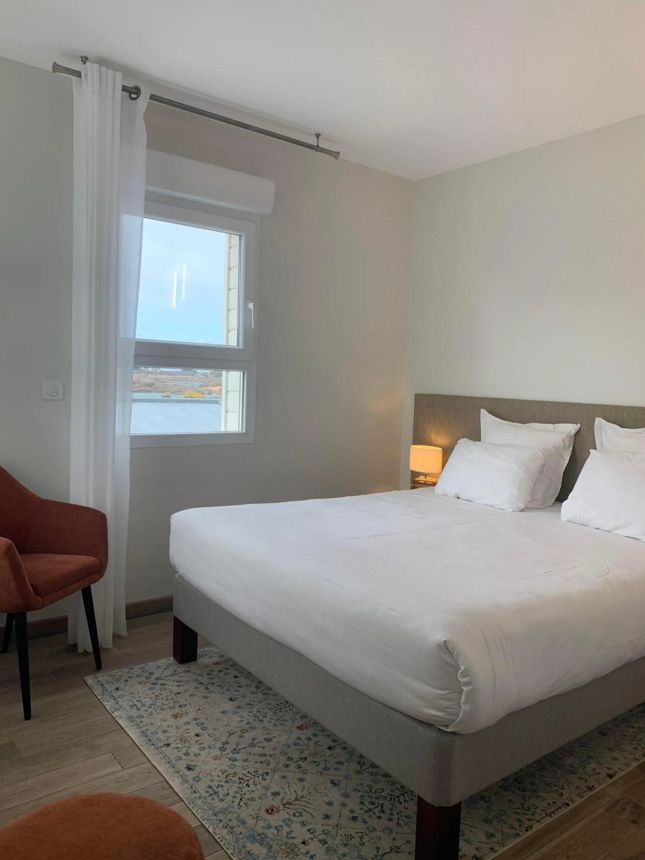 Bedroom, Bed in Logis Hôtel Saint Guirec Et De La Plage