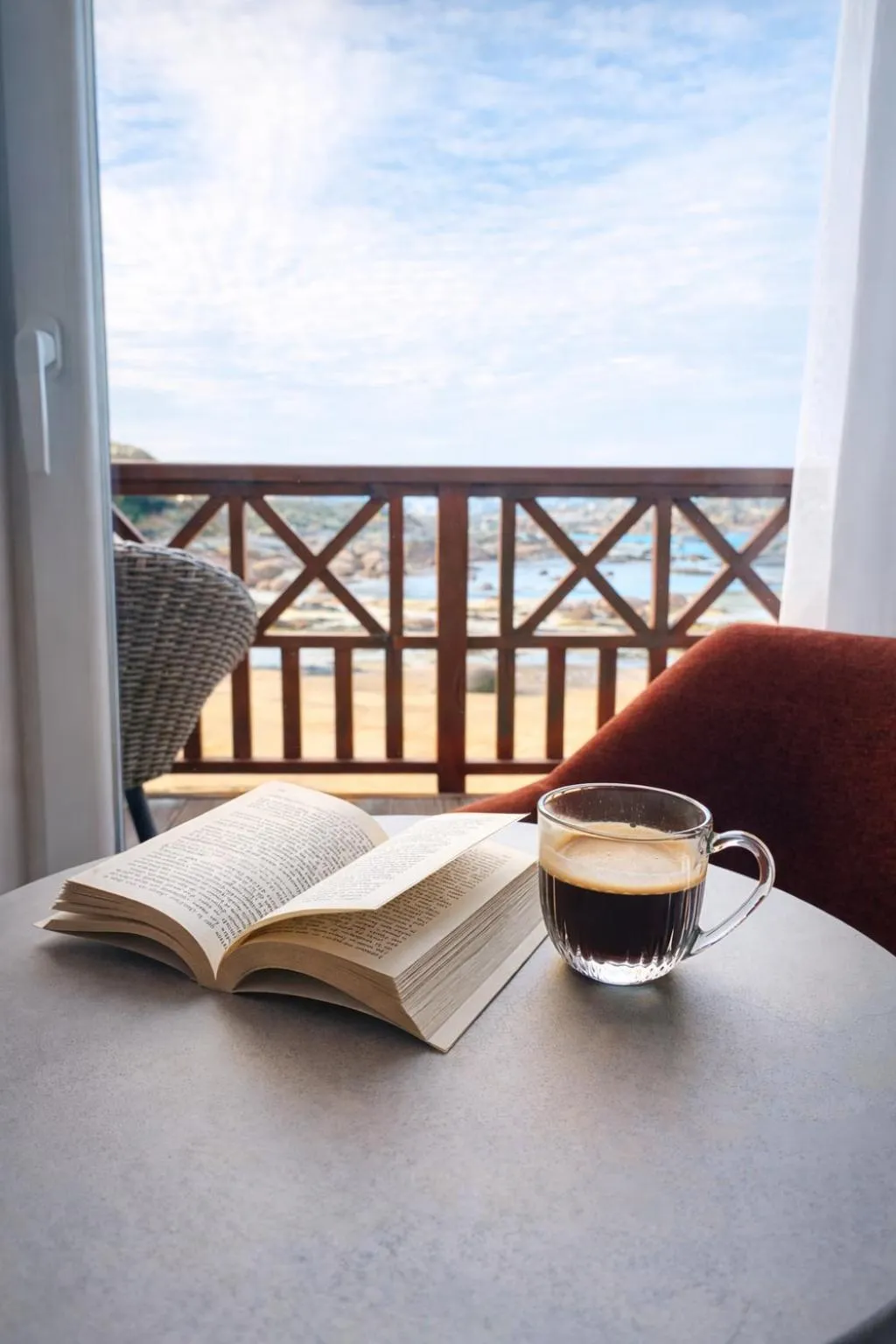 Balcony/Terrace in Logis Hôtel Saint Guirec Et De La Plage