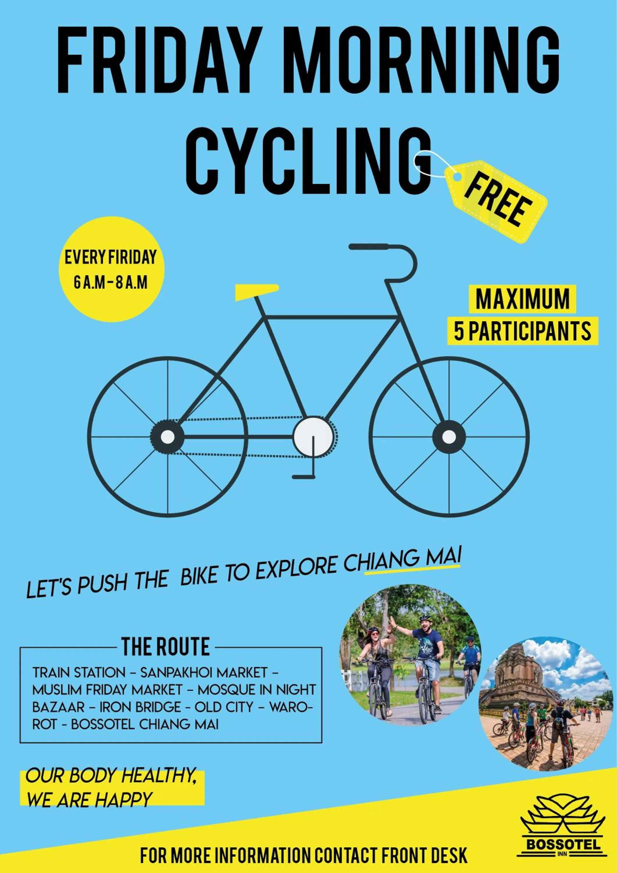 Cycling in Bossotel Chiang Mai