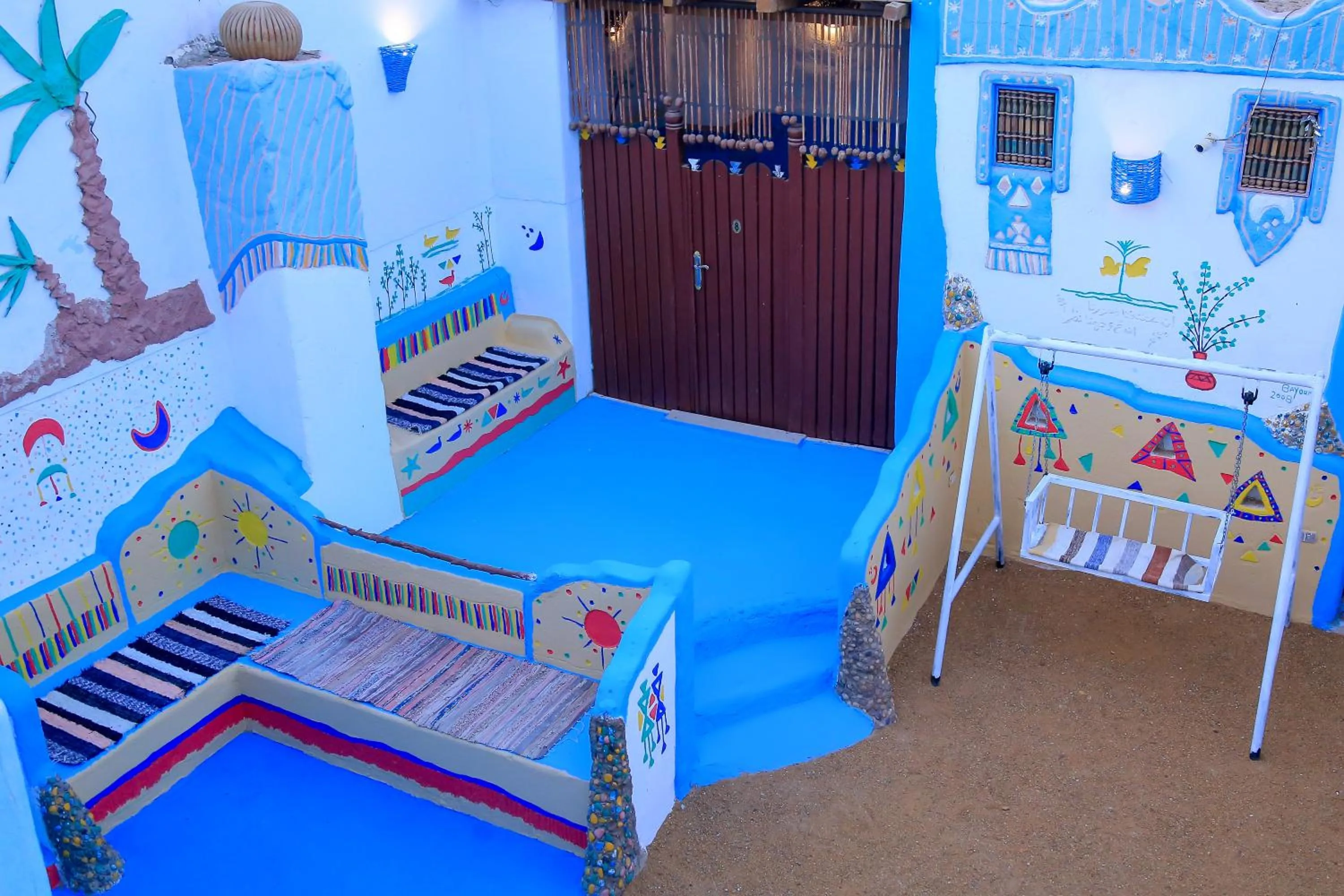 Bed in Nubian Palace Eco Lodge