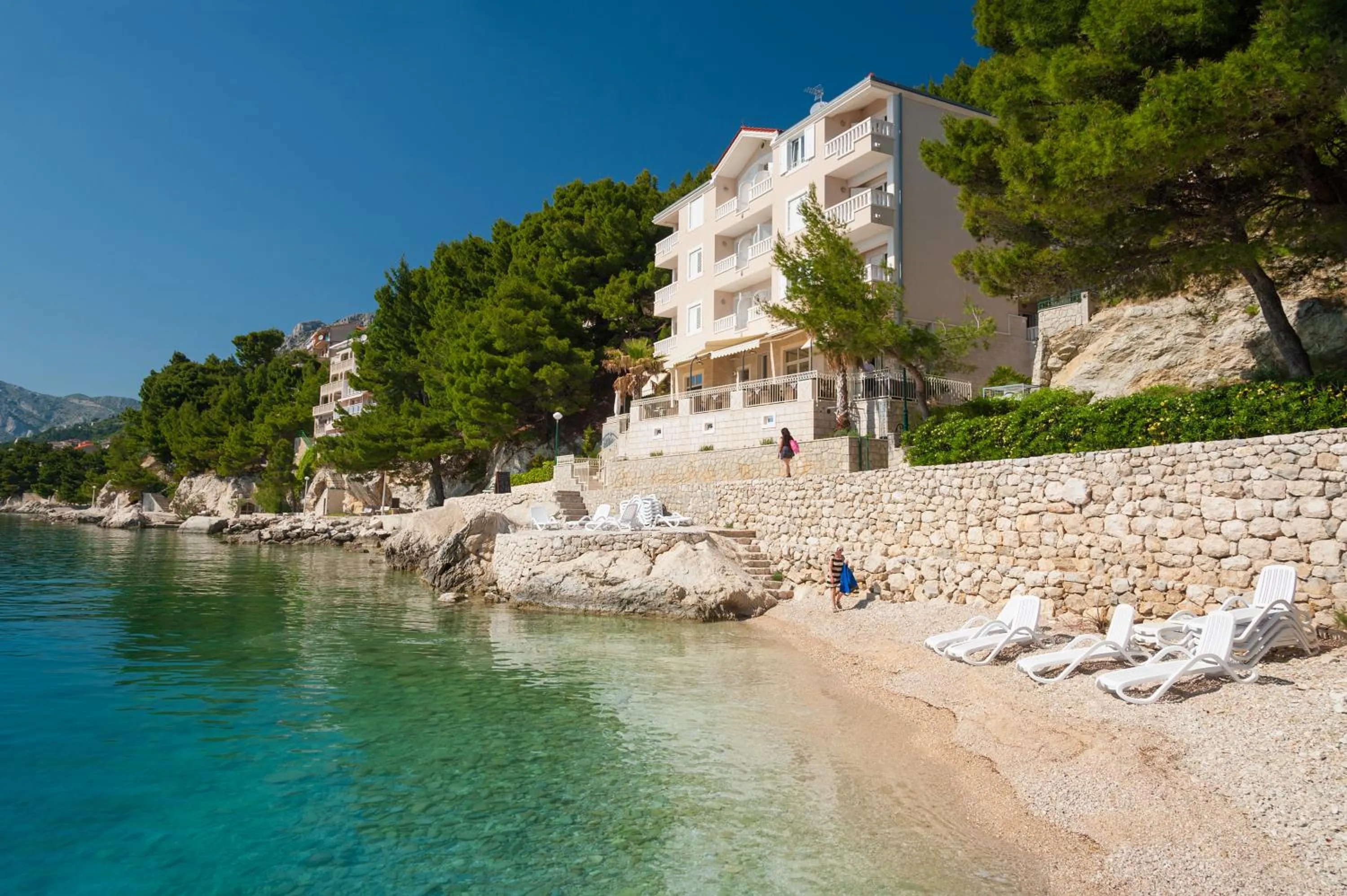 One-Bedroom Apartment with Balcony and Side Sea View in Hotel Sunceva Postelja Brela