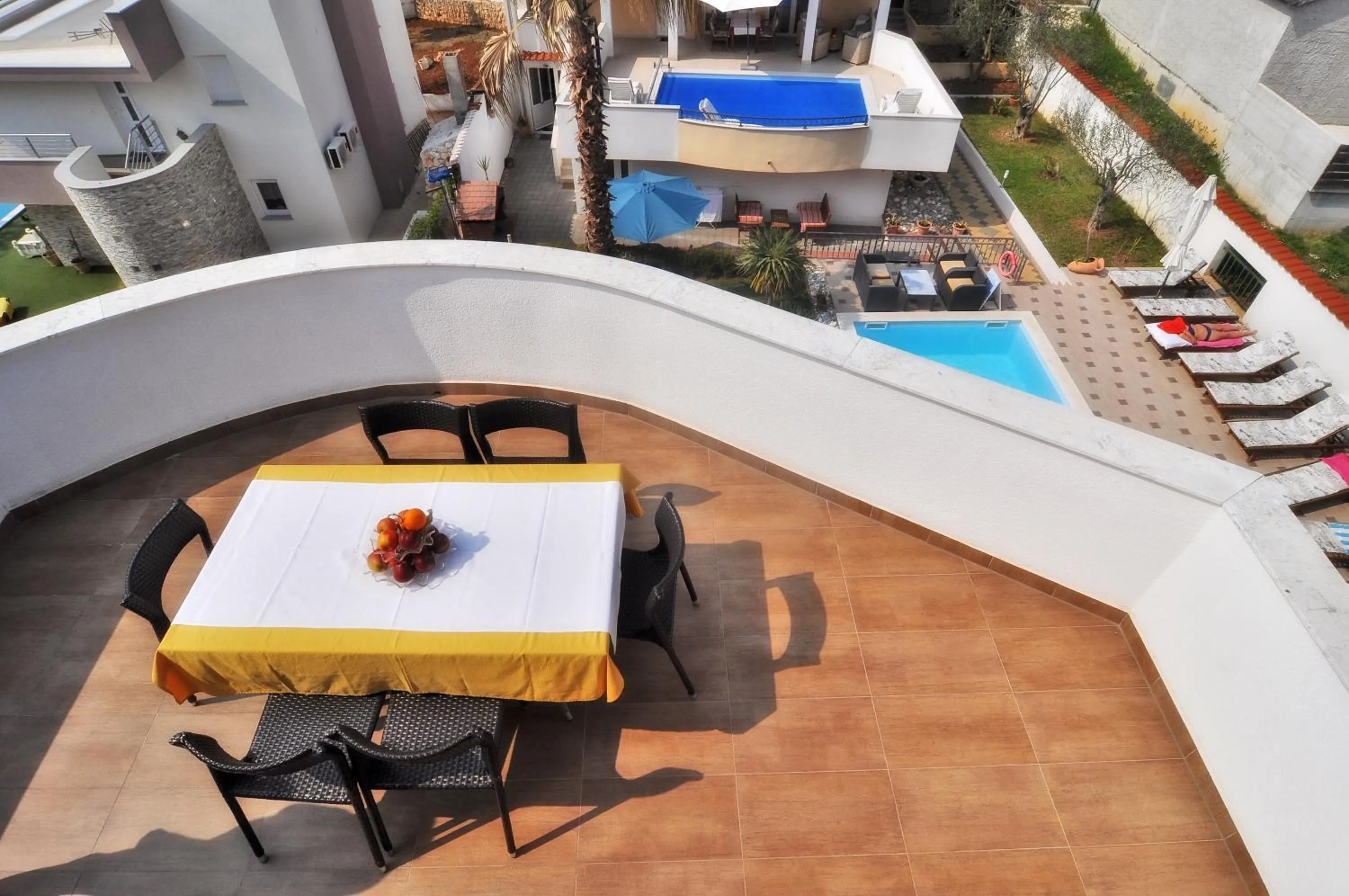 Balcony/Terrace in Villa Vanilla with Heated Pool