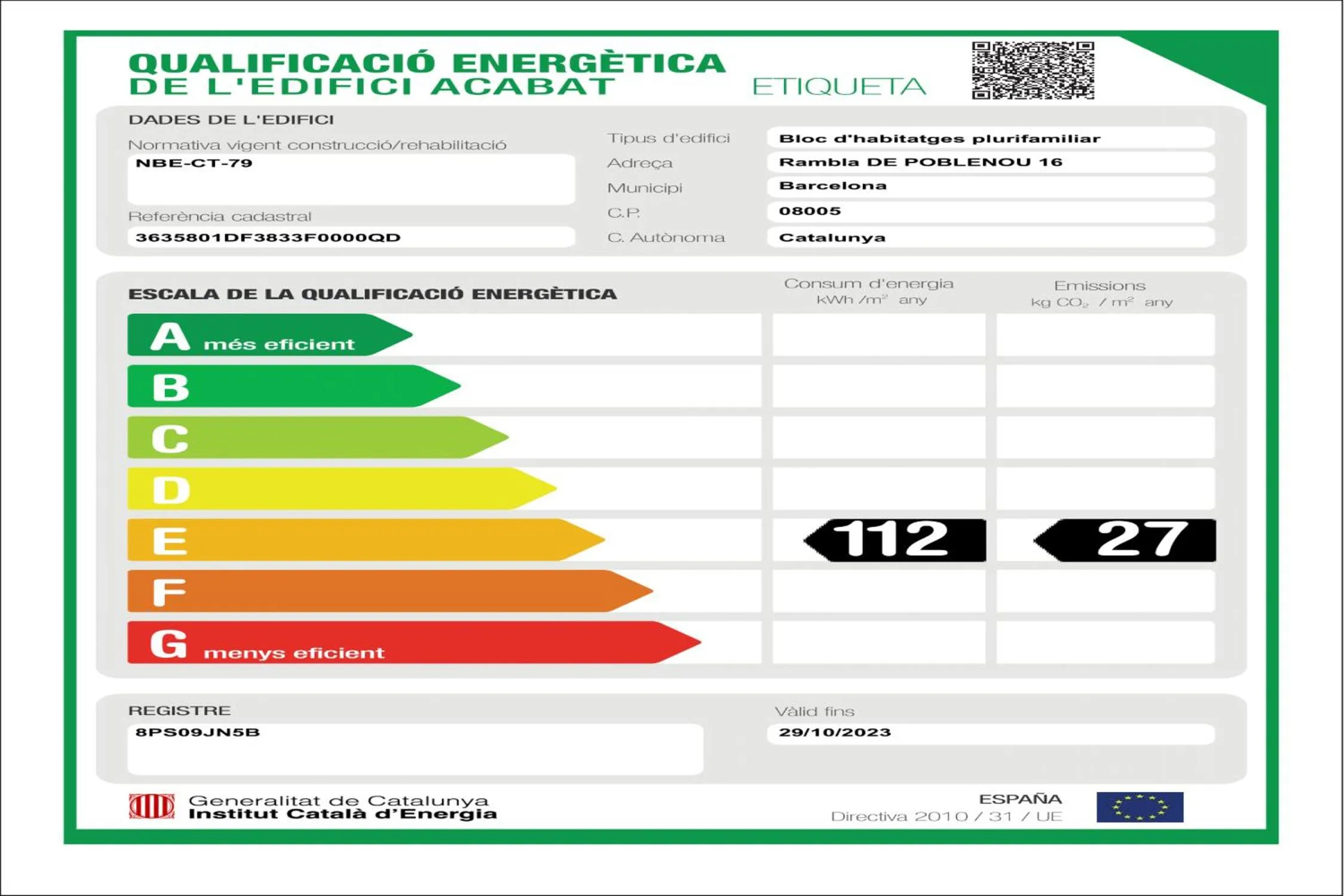 Logo/Certificate/Sign in Lugaris Rambla Apartments