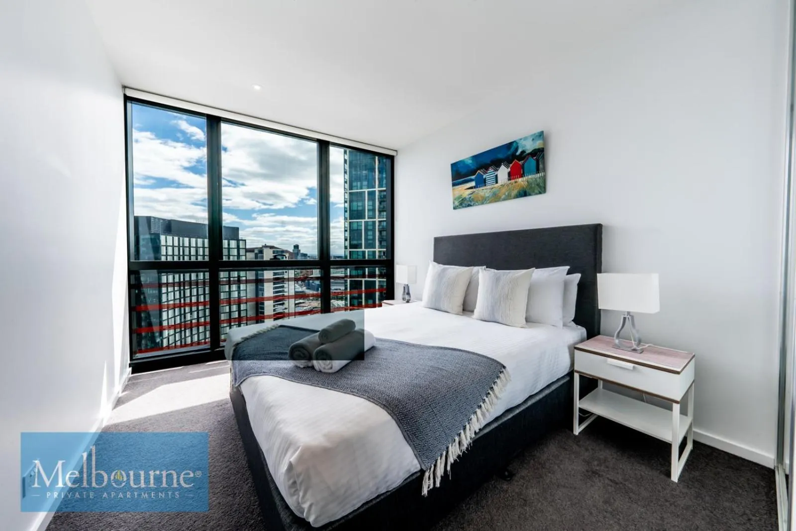 Bedroom, Bed in Melbourne Private Apartments - Collins Street Waterfront, Docklands