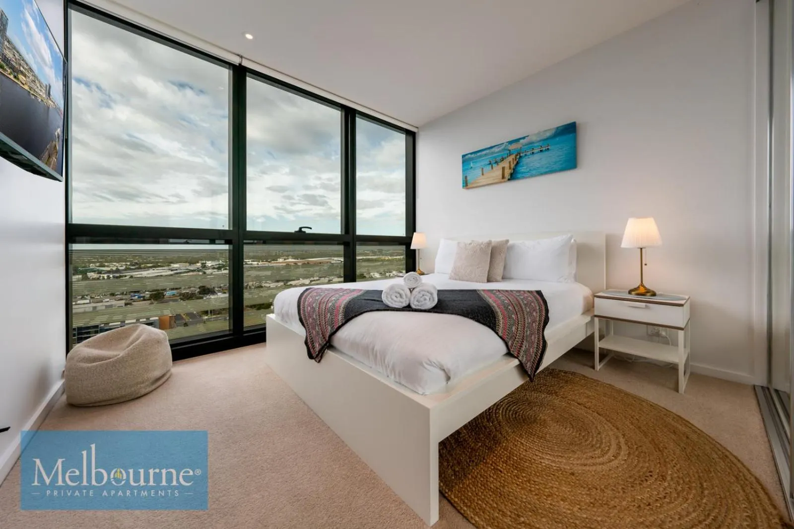Bedroom, Bed in Melbourne Private Apartments - Collins Street Waterfront, Docklands