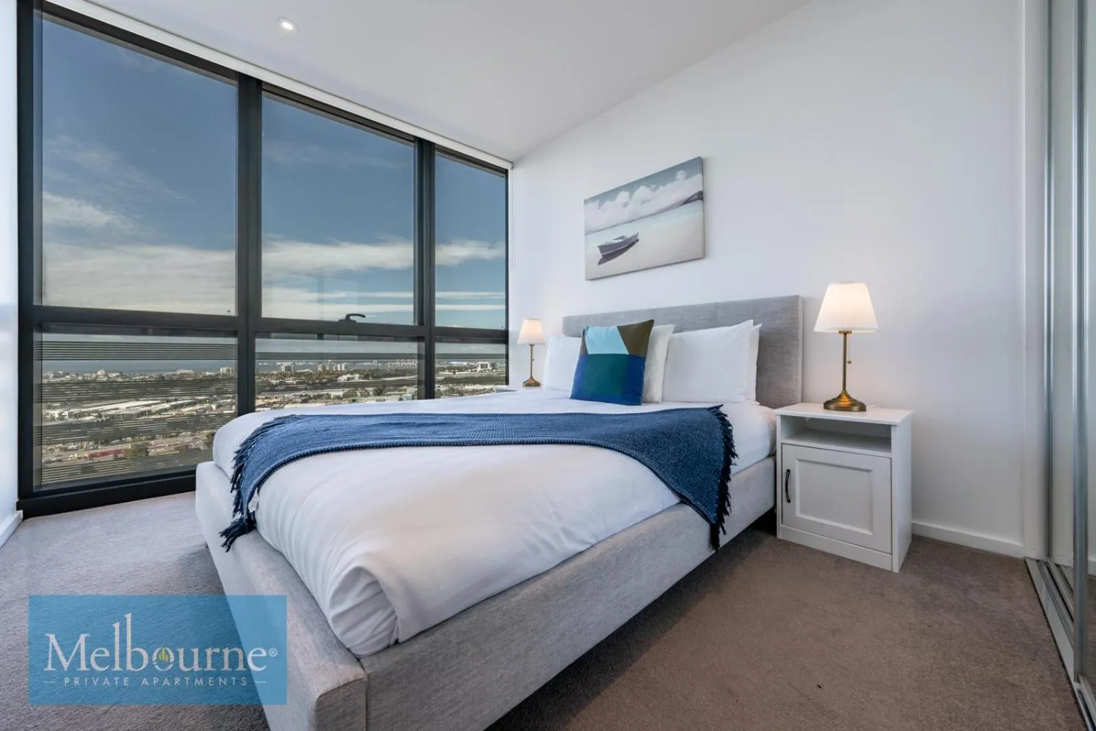 Bedroom, Bed in Melbourne Private Apartments - Collins Street Waterfront, Docklands