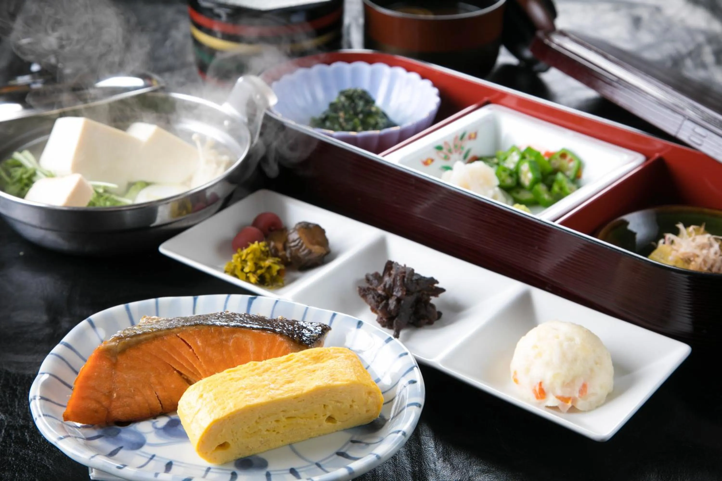 Asian breakfast in Ryokan Seishounagon