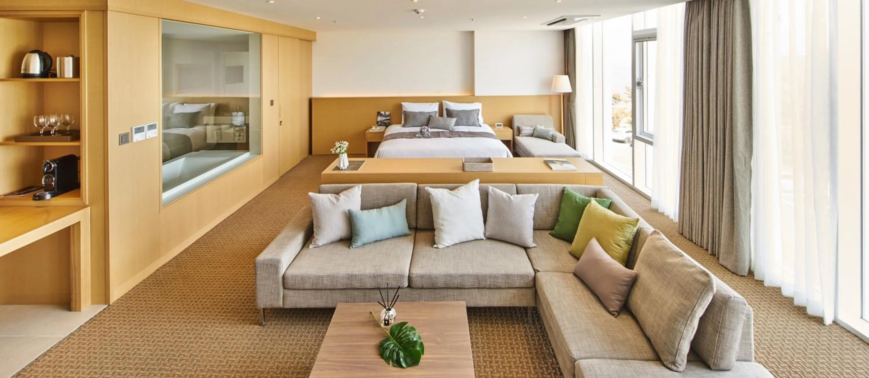 Bed in Naksan Beach Hotel