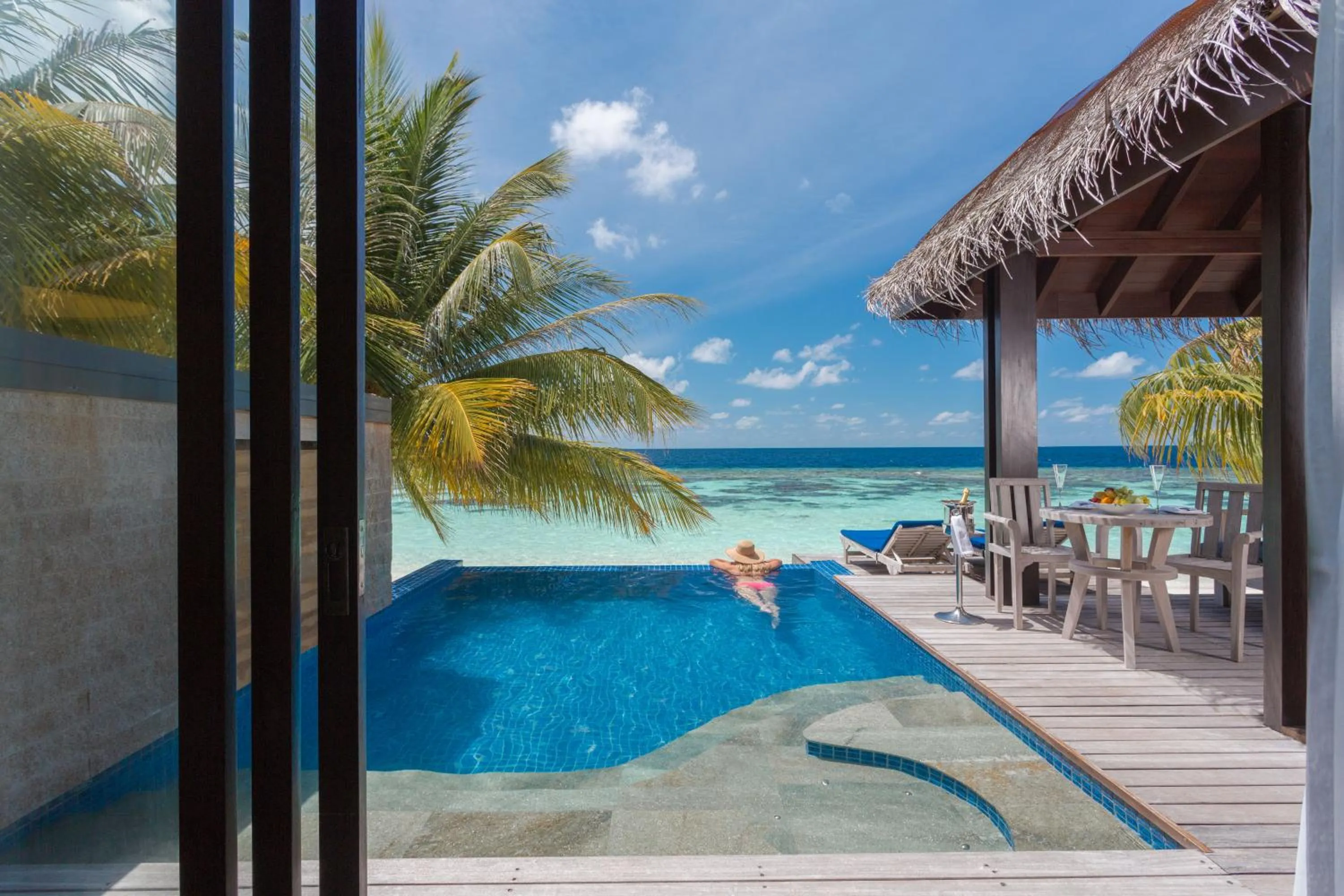 Pool view in Bandos Maldives