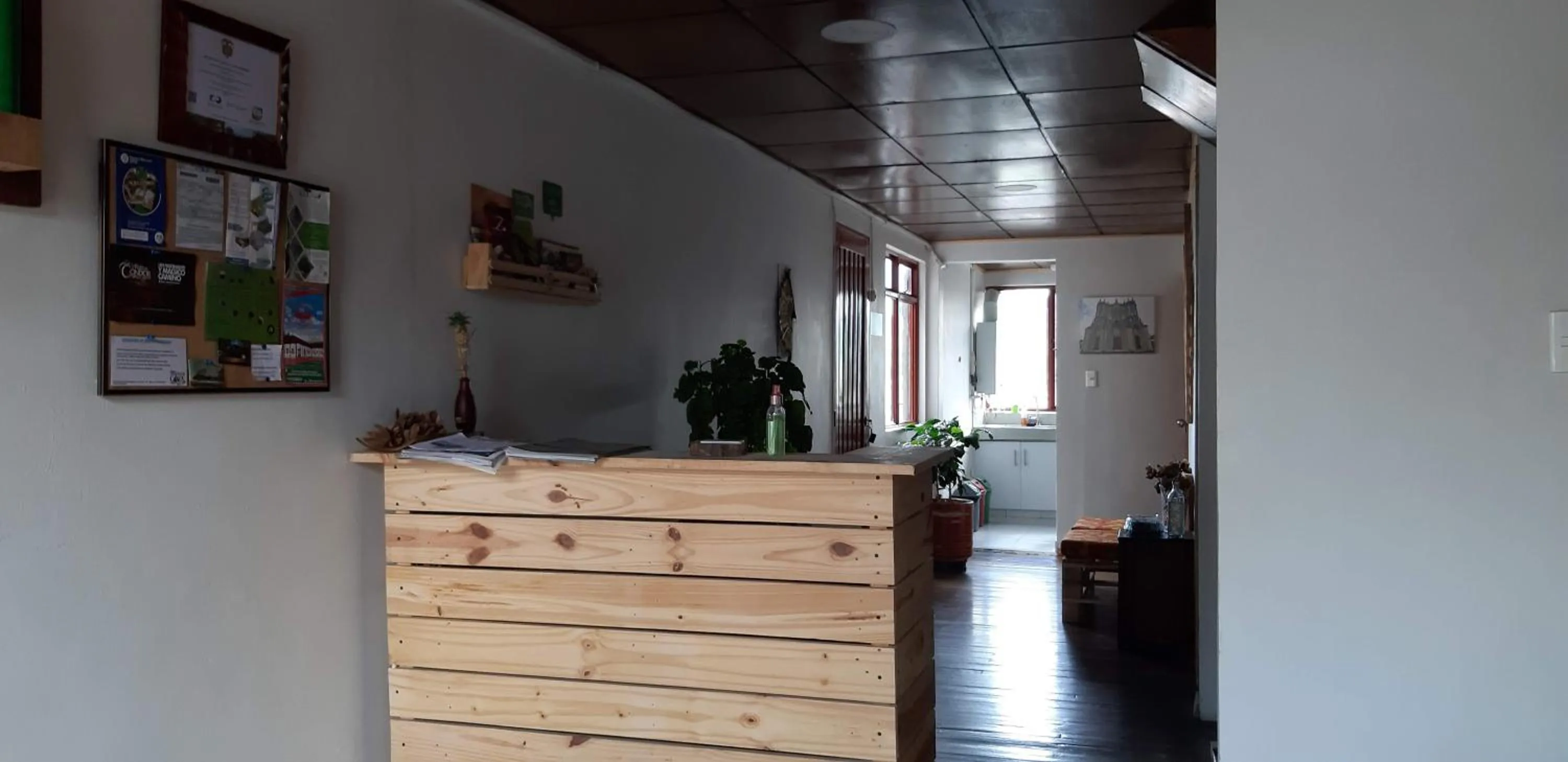 Lobby or reception in Hostal Triangulo del Café