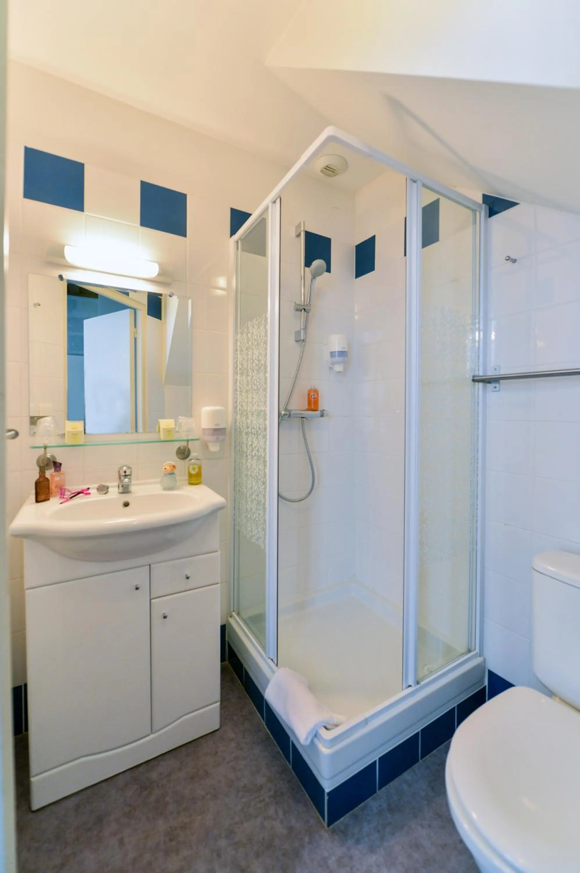 Bathroom in Cristal Hôtel Restaurant - Logis Hotels