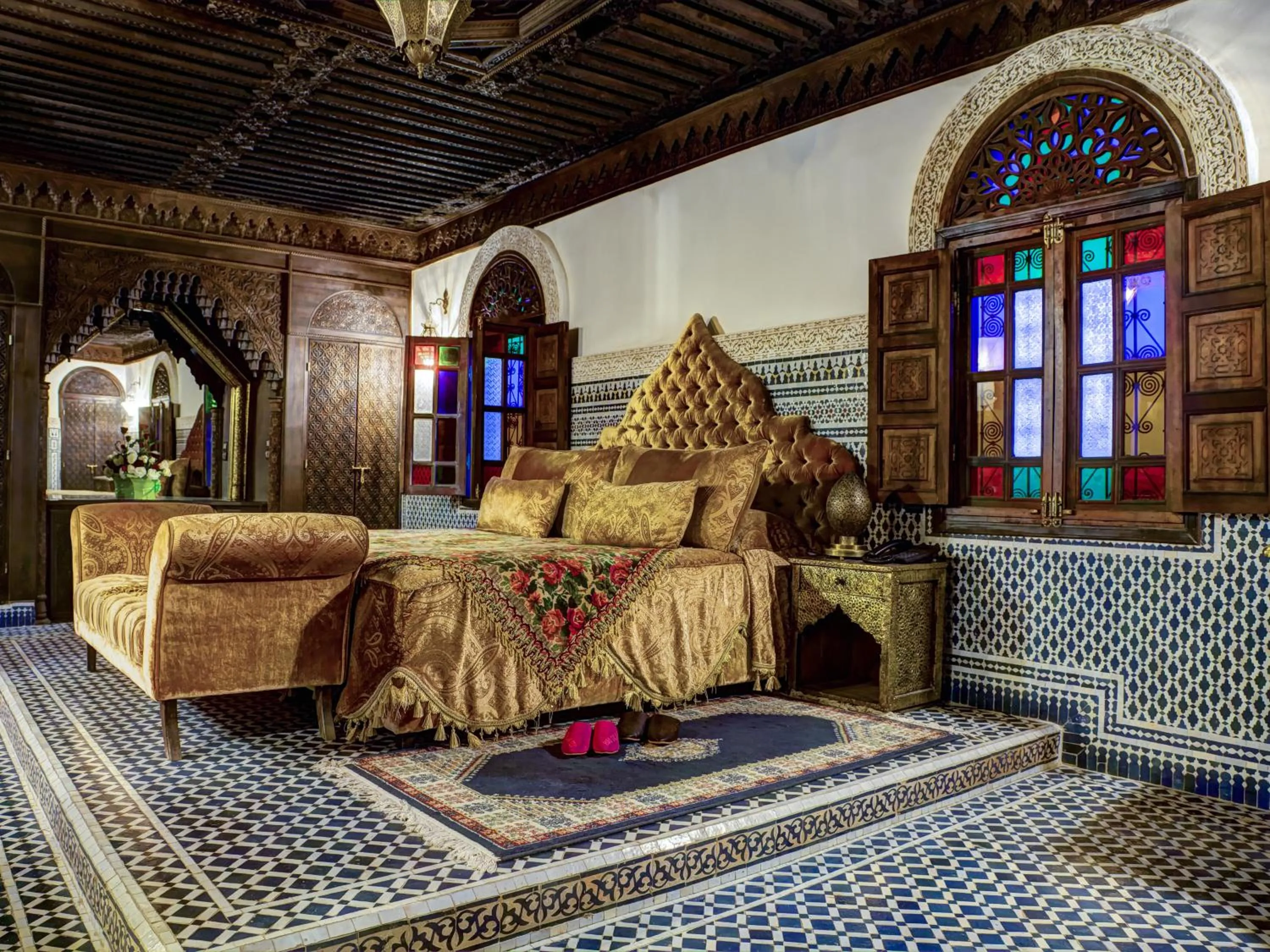 Bed in Riad Salam Fes & Spa