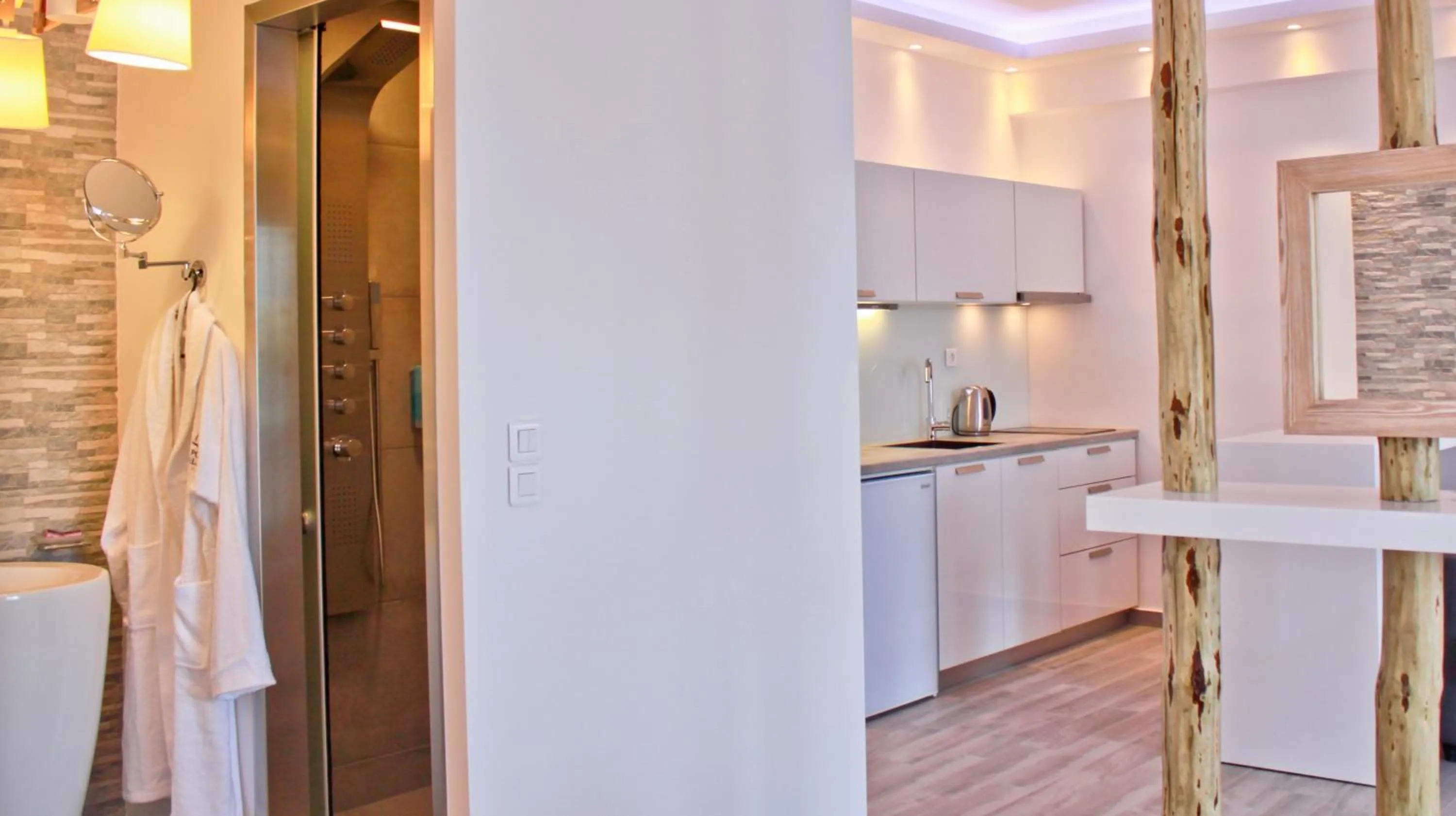 Kitchen or kitchenette in Porto Kalamaki Hotel