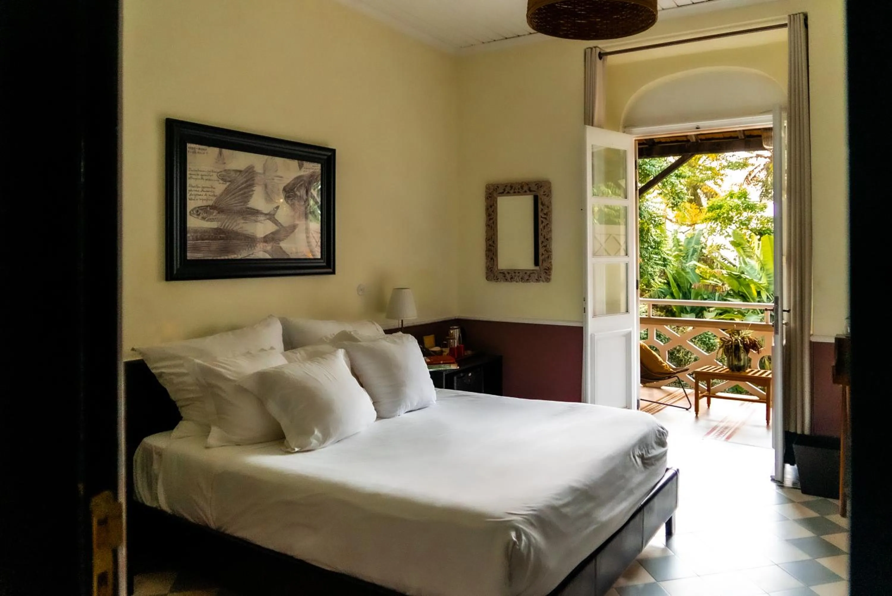 Balcony/Terrace, Bed in Roça Sundy - Principe Collection