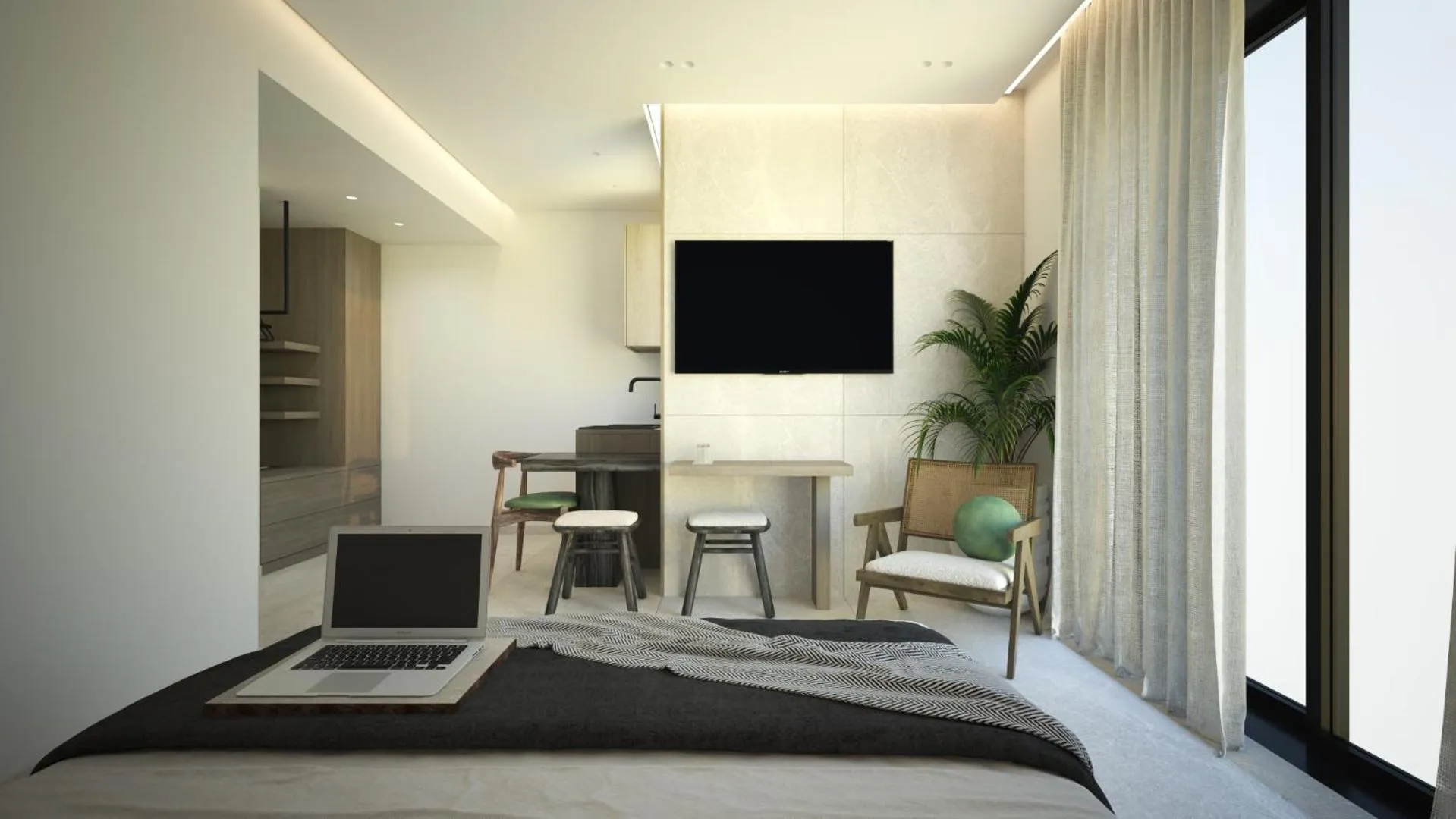 Bed in Leonidas Hotel & Apartments