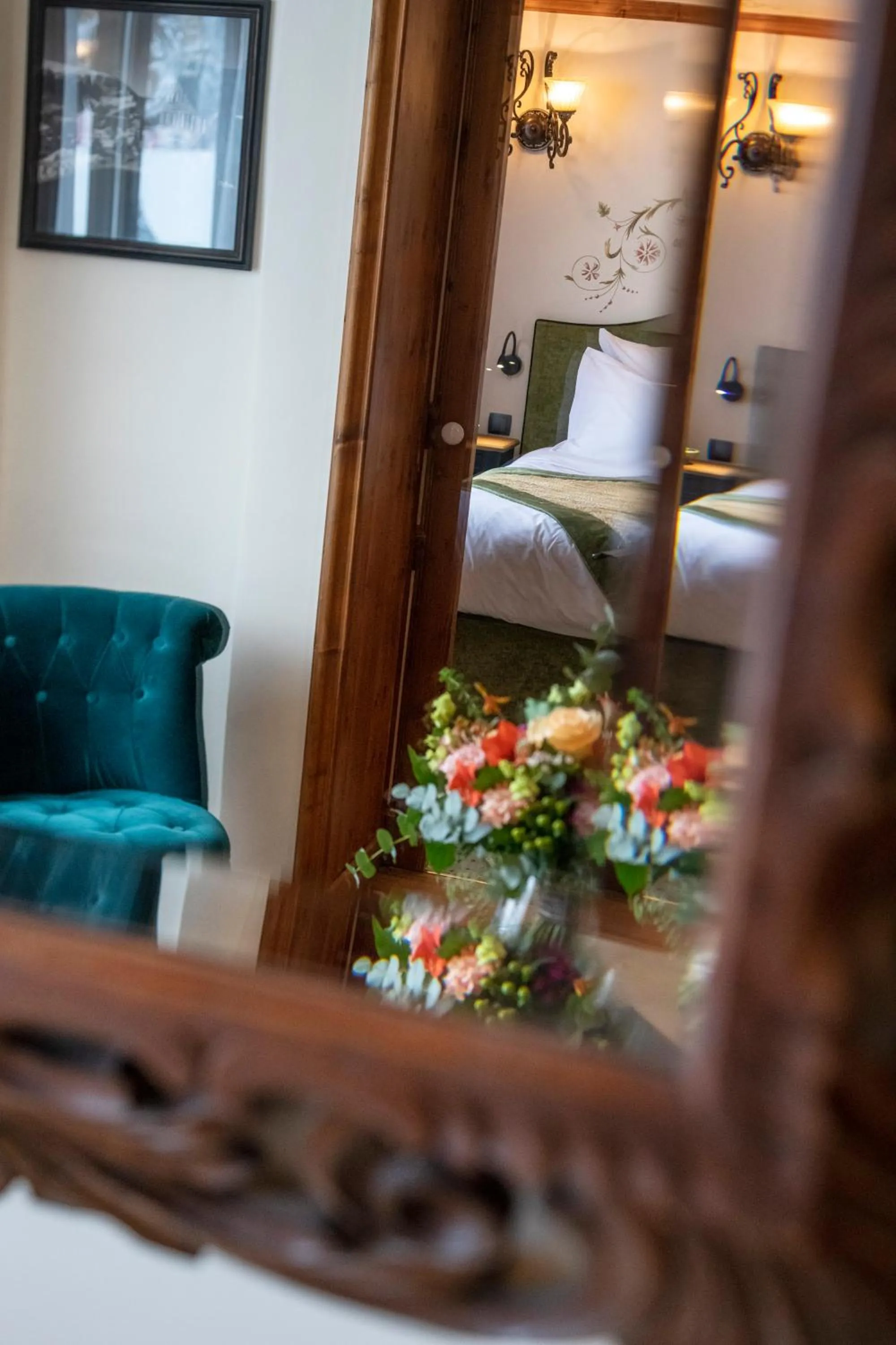 Decorative detail, Bed in Hôtel de la Loze