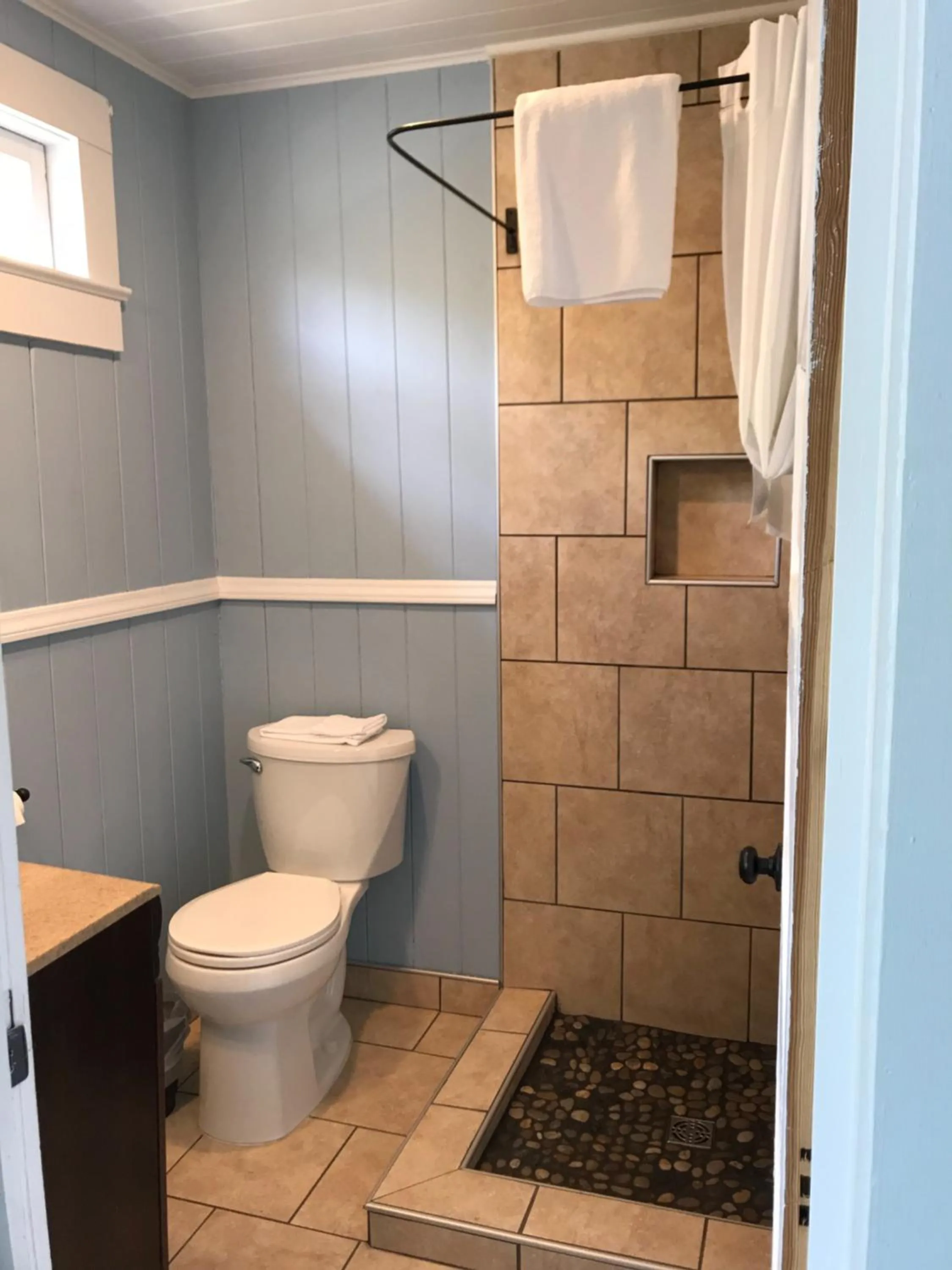 Bathroom in Riverside Lodge at Chimney Rock
