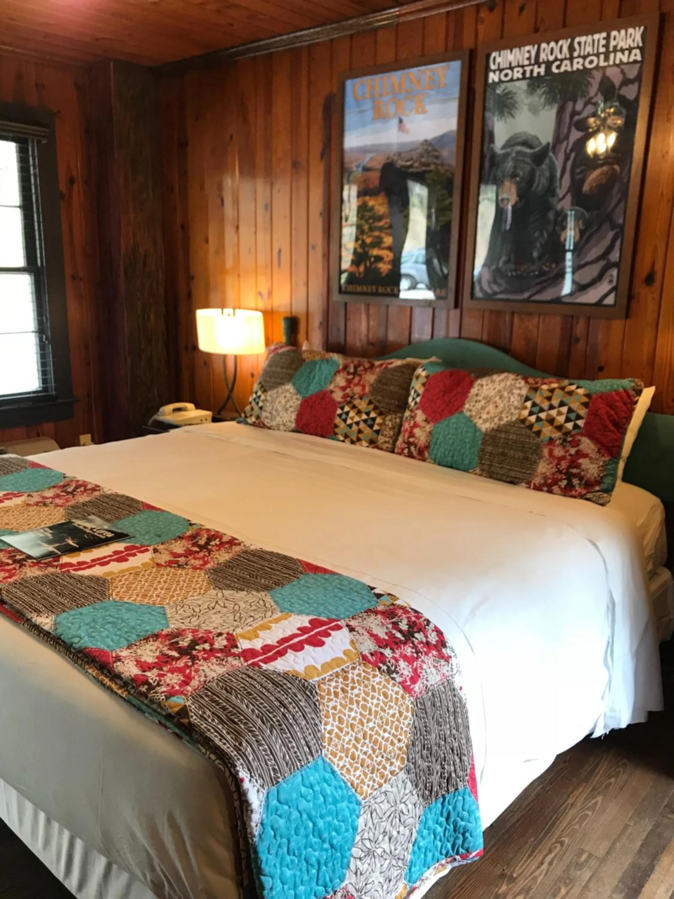 Bedroom, Bed in Riverside Lodge at Chimney Rock