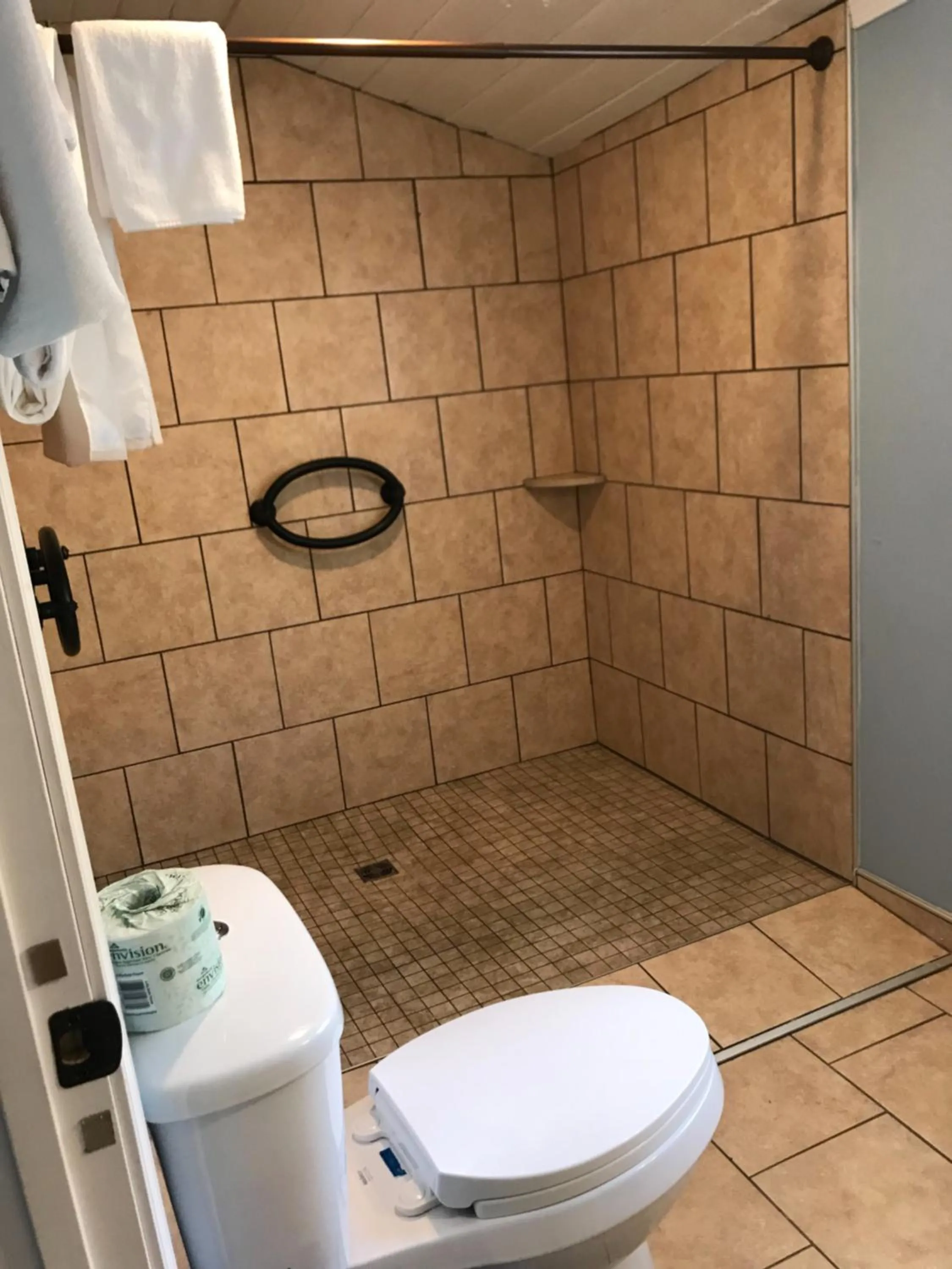 Shower in Riverside Lodge at Chimney Rock