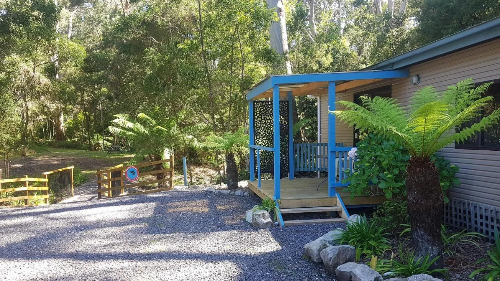 Garden in Strahan Retreat Holiday Park