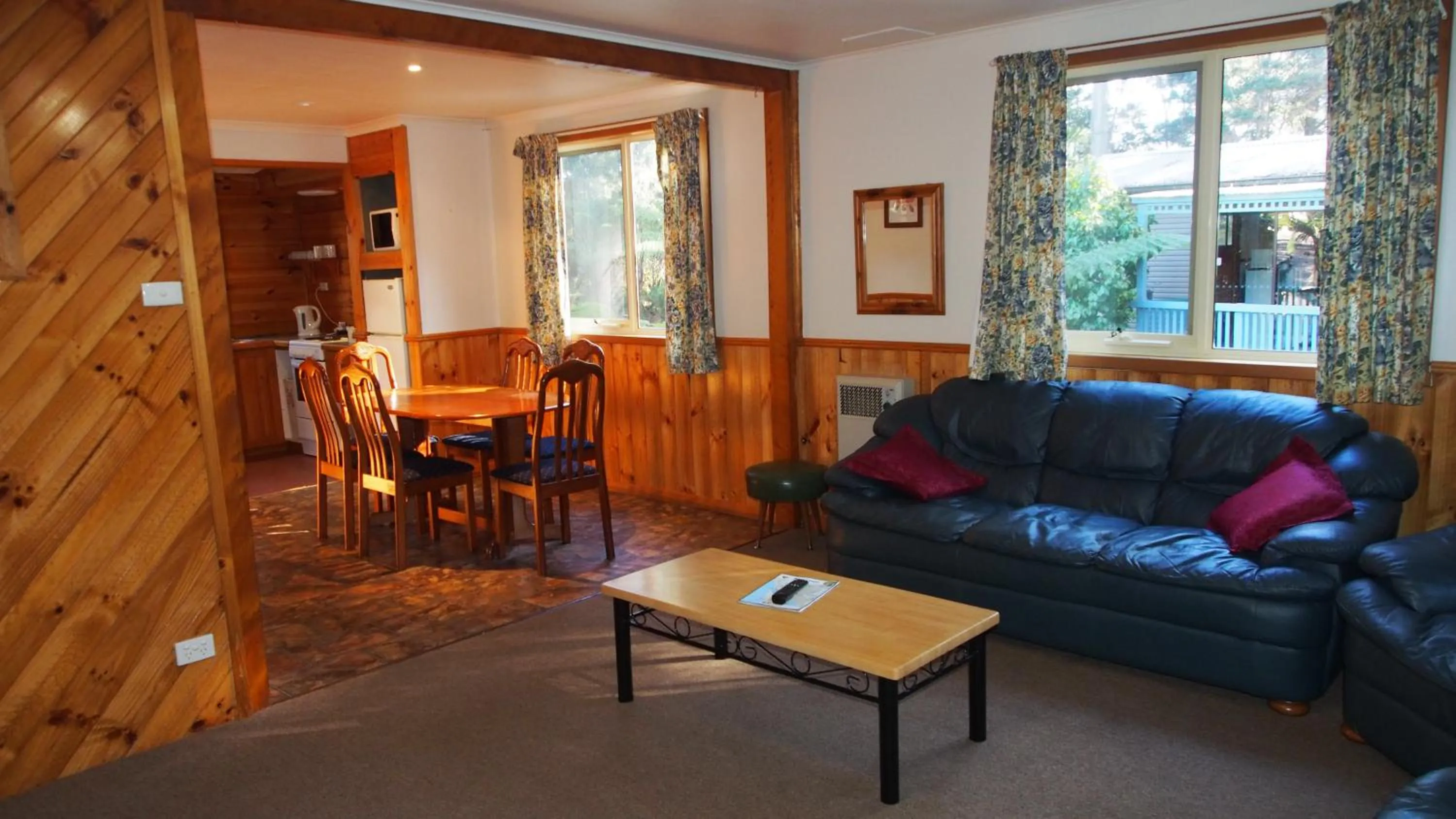 Living room in Strahan Retreat Holiday Park
