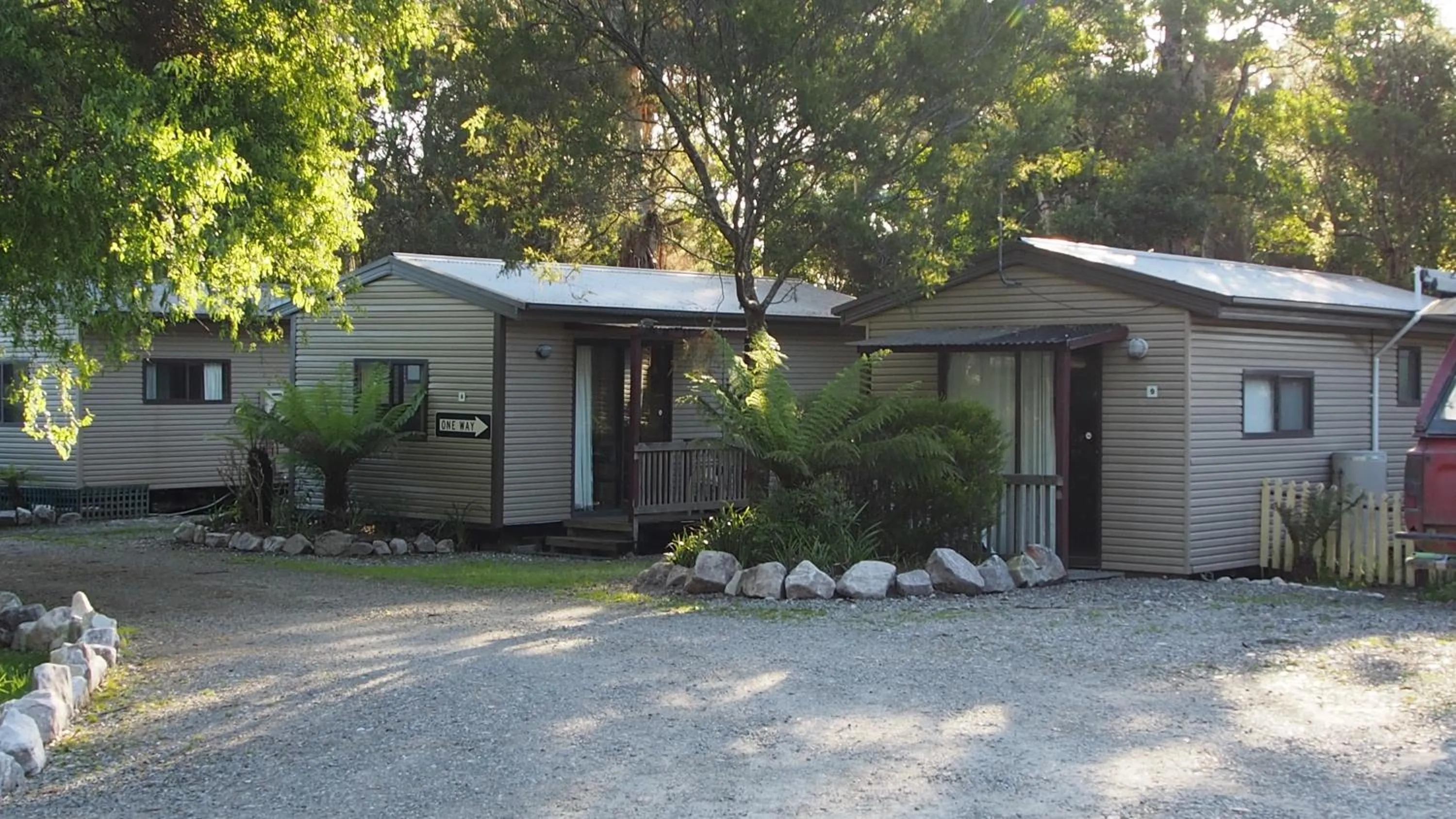 Property building in Strahan Retreat Holiday Park