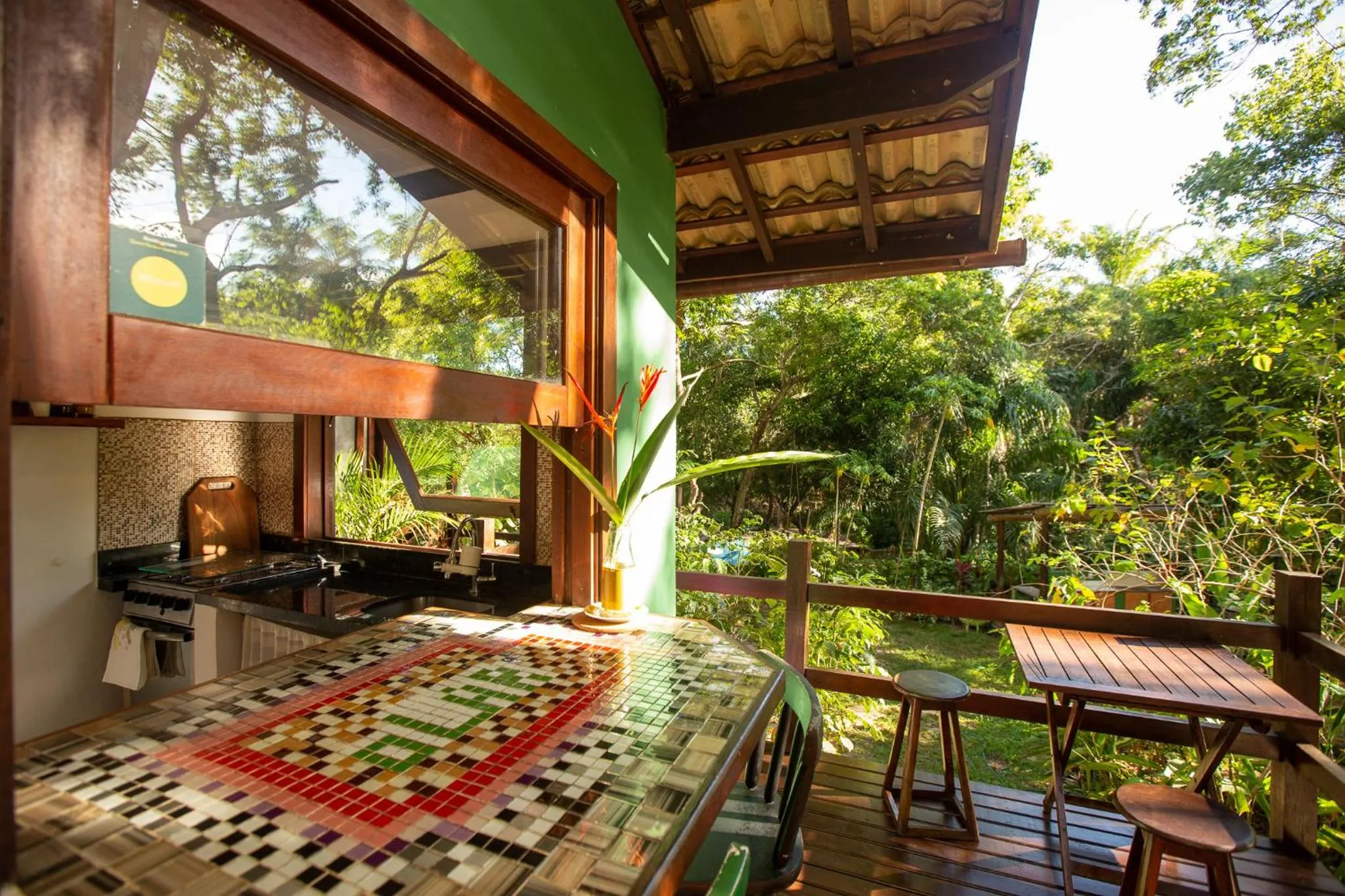 Balcony/Terrace in Recanto dos Pássaros Zen Apartamentos em meio de Natureza