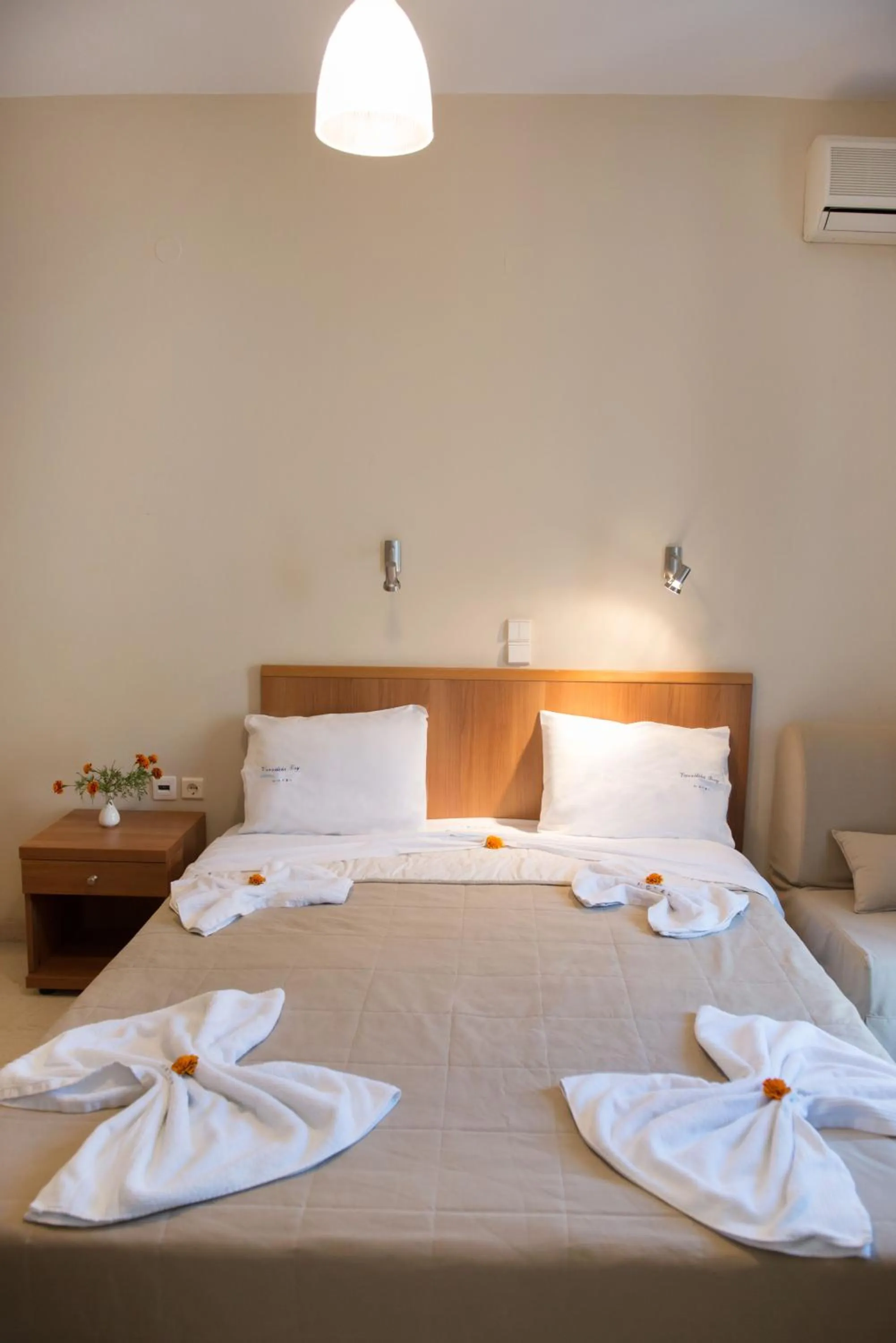 Bed in Vassiliki Bay Hotel