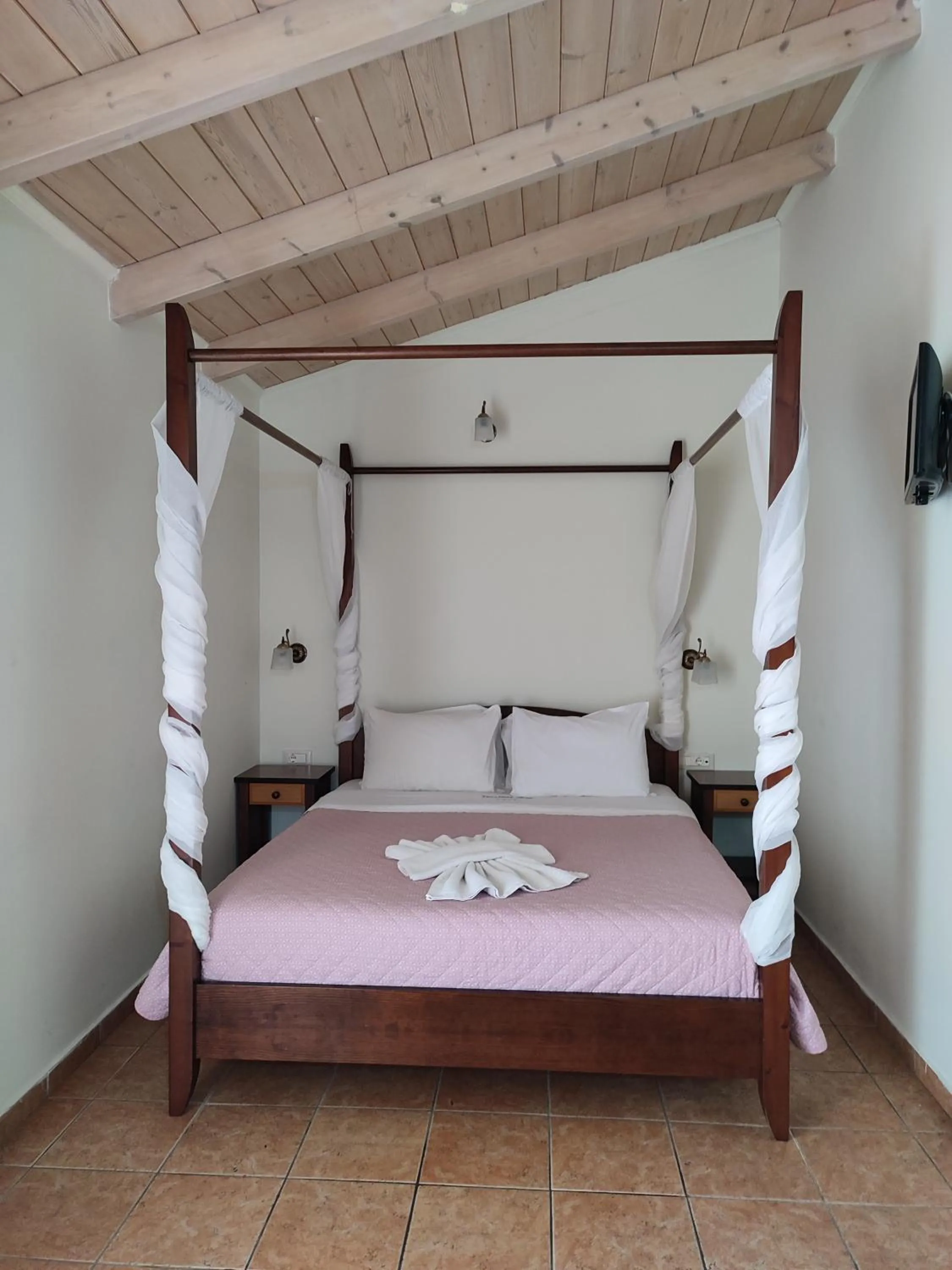 Bed in Vassiliki Bay Hotel