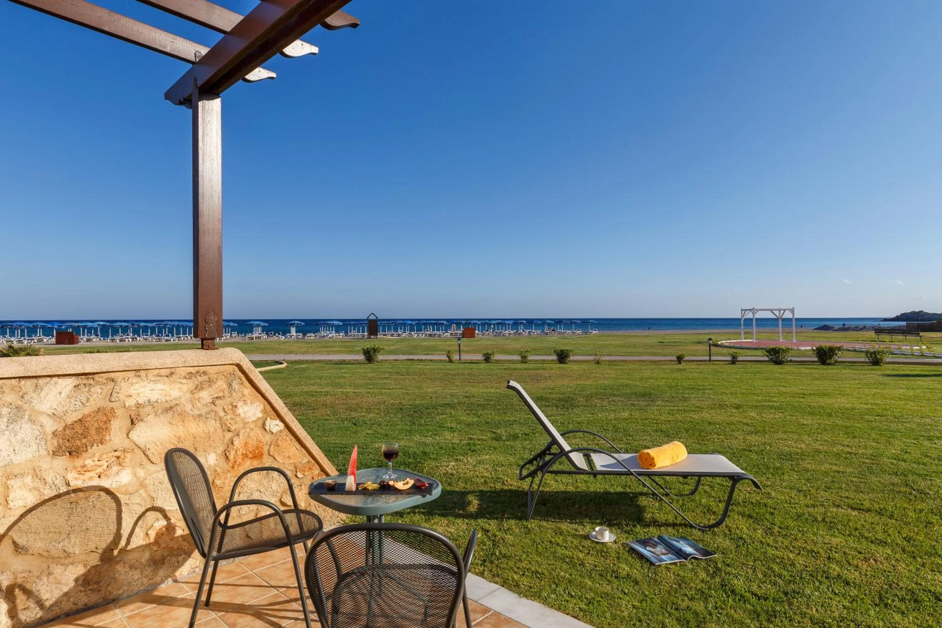 Superior Family Room Beachfront with Terrace in Lindos Princess Beach Hotel