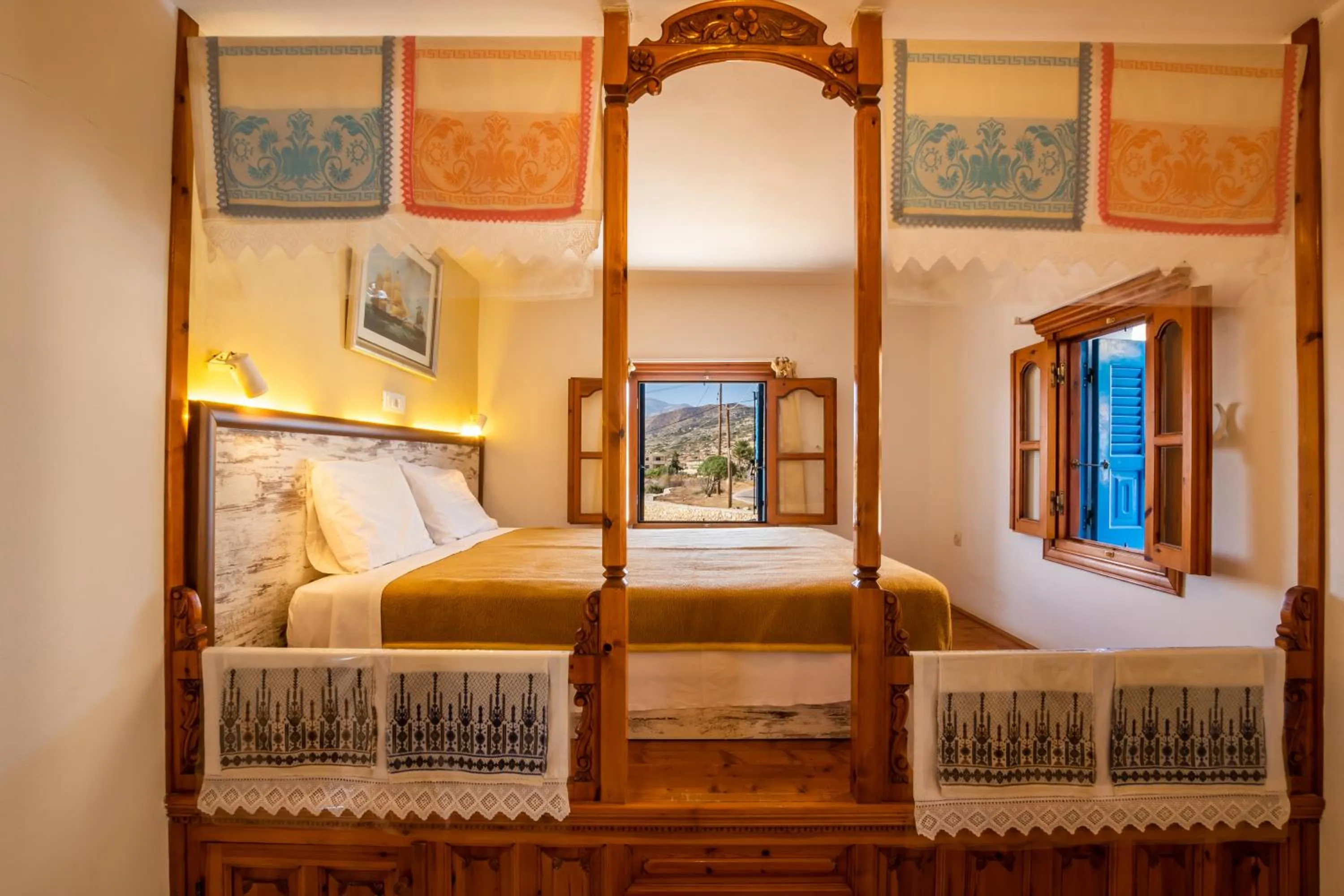 Bed in Arhontiko Hotel