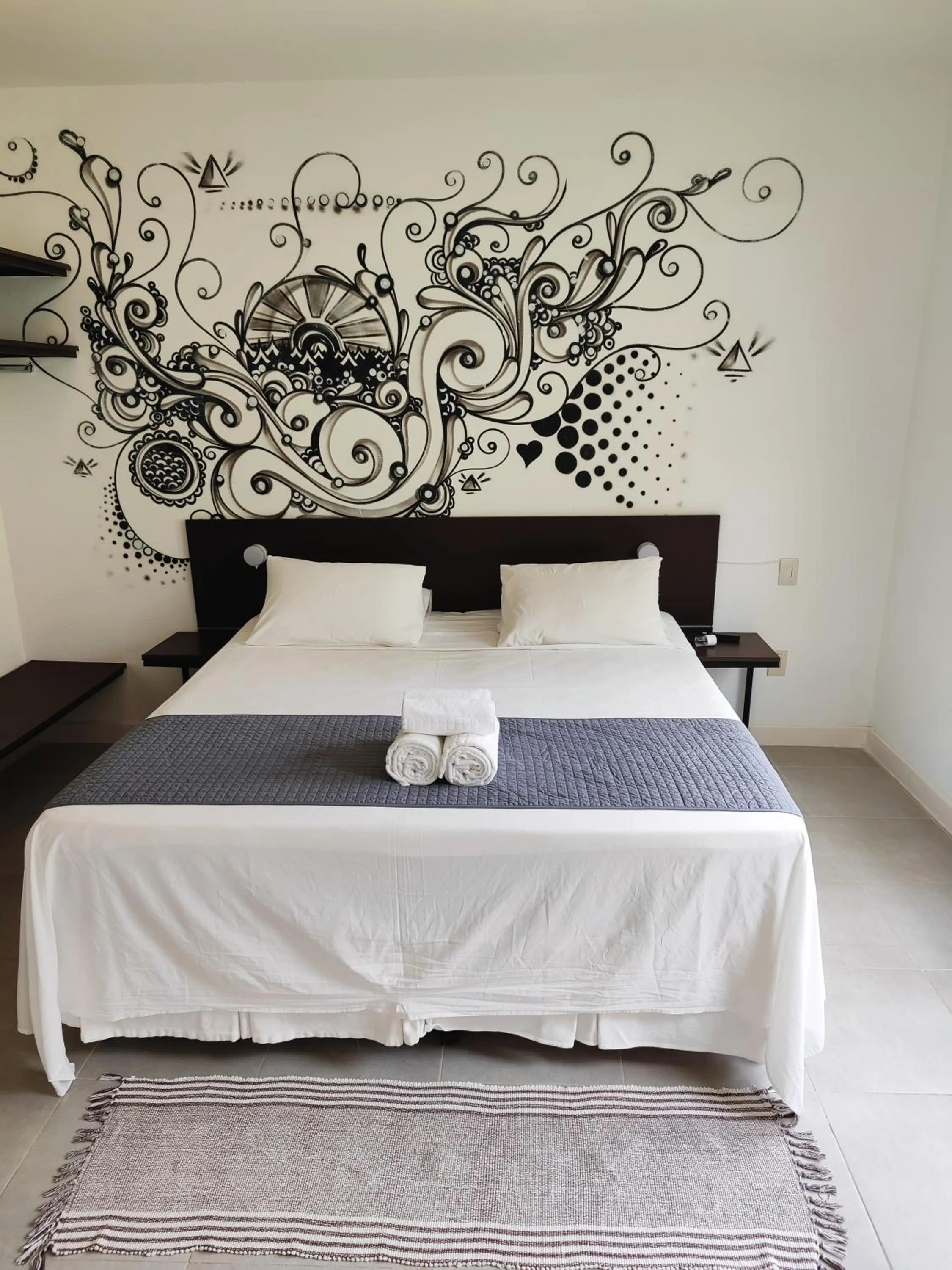 Bed in Villa dos Graffitis Pousada