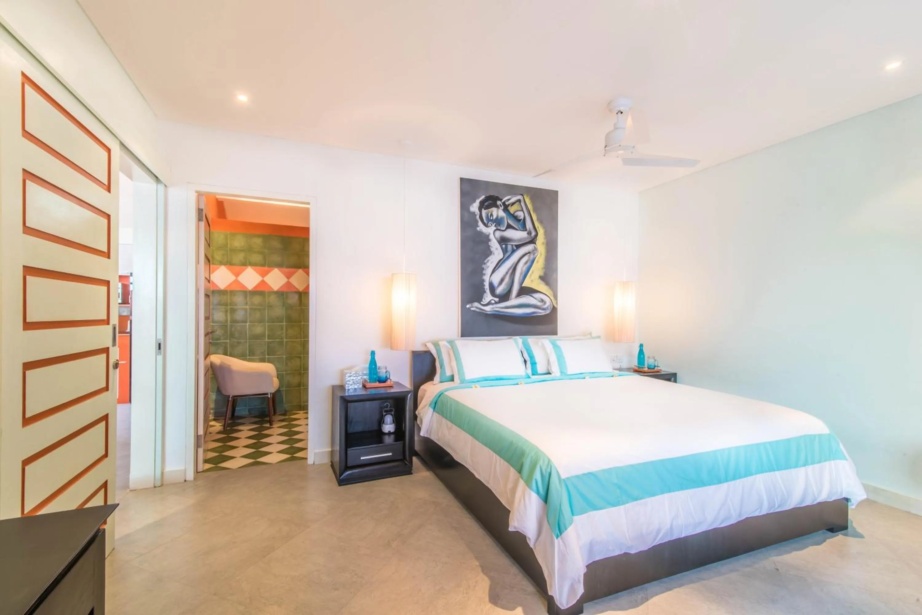 Shower, Bed in Villa Majorelle Bali