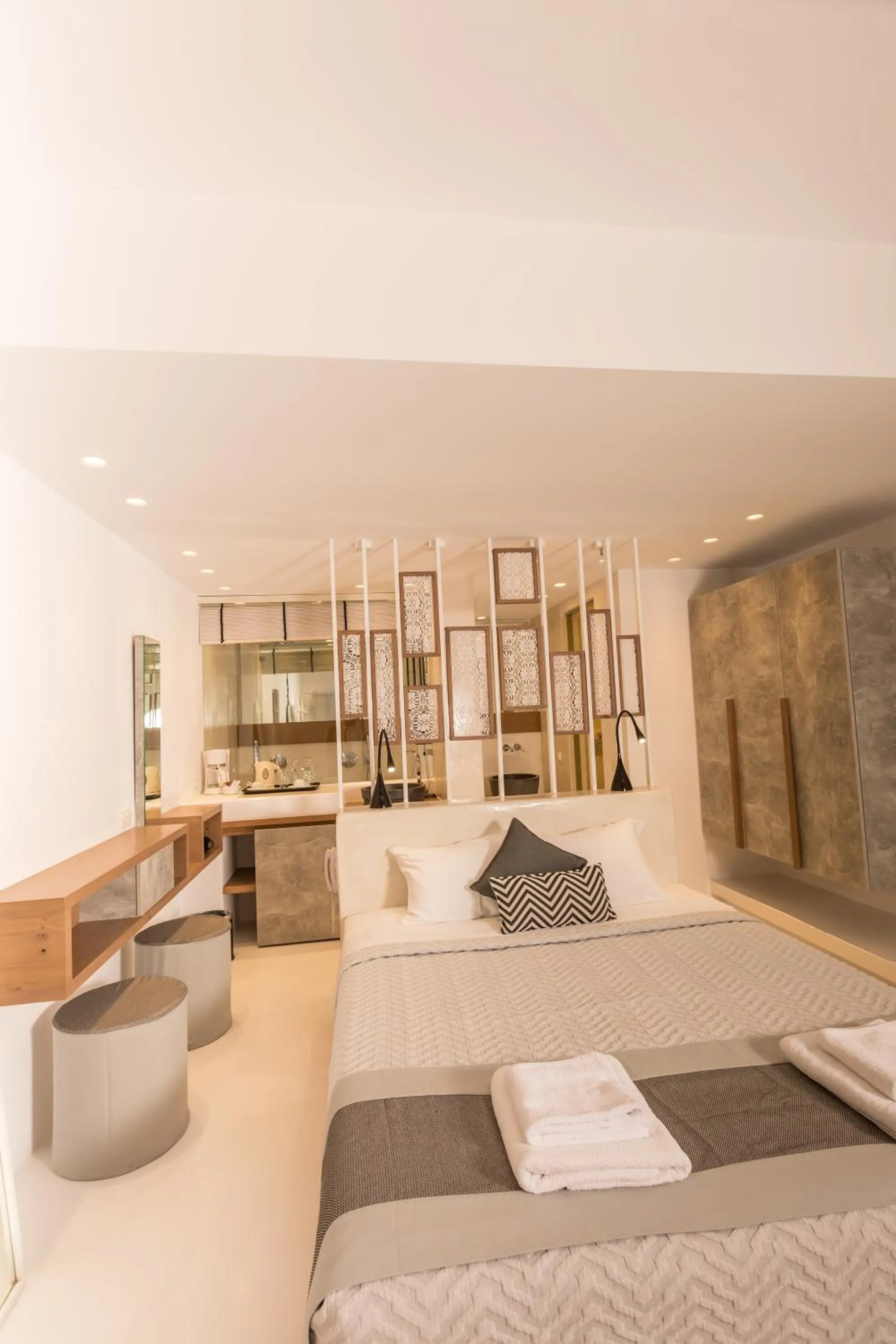 Bedroom, Bed in Oia Suites