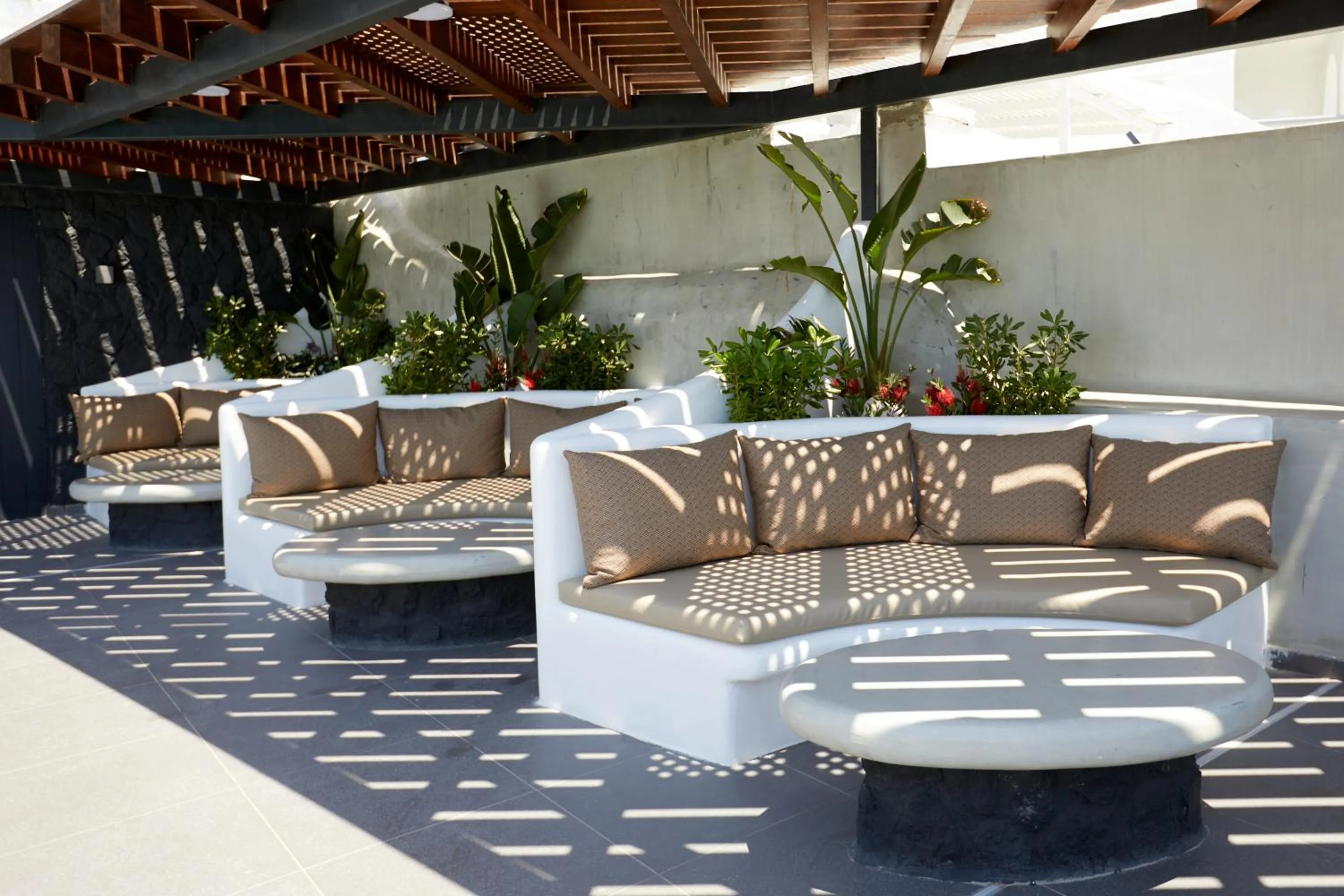 Seating area in Oia Suites