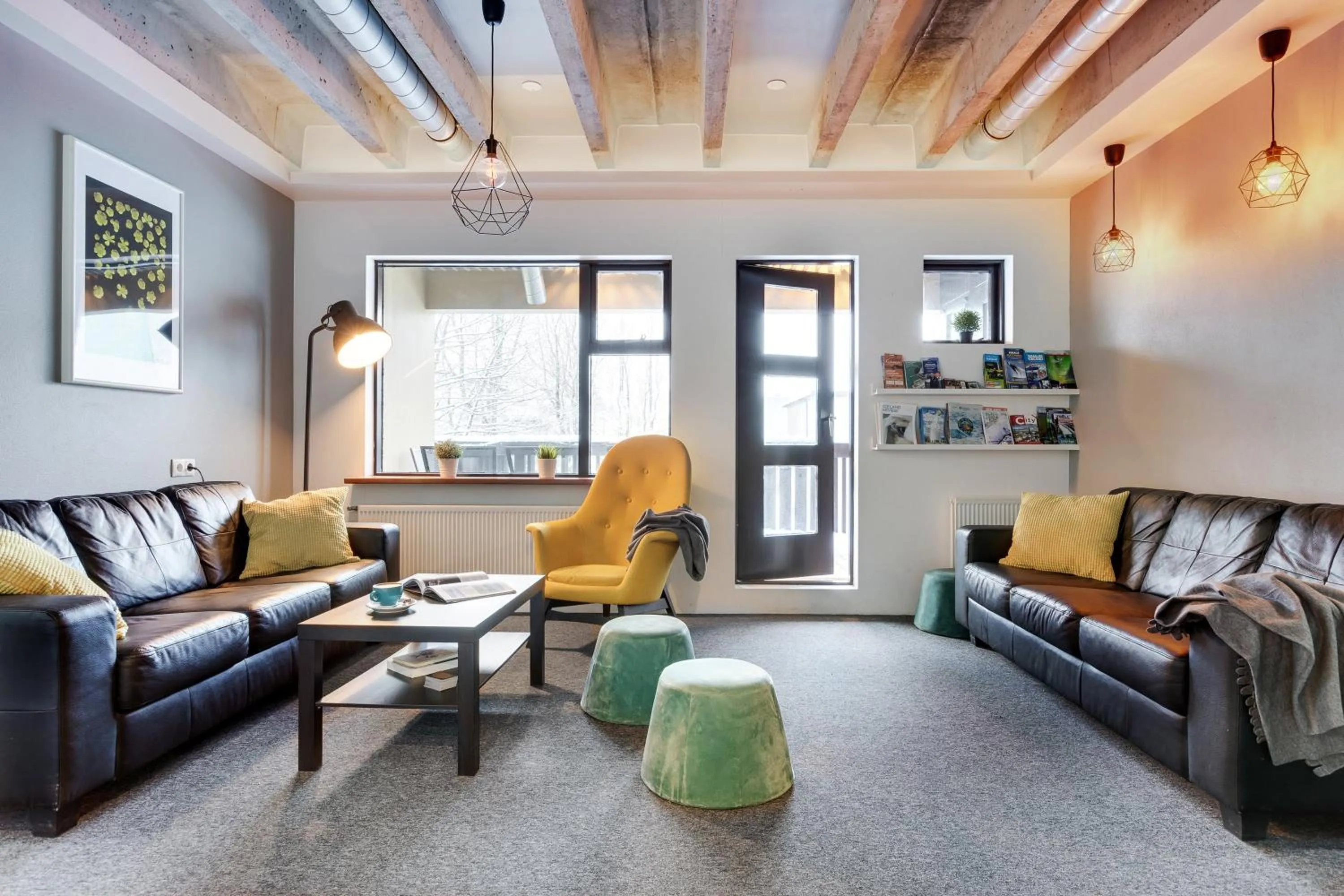 Living room in Lækur Hostel