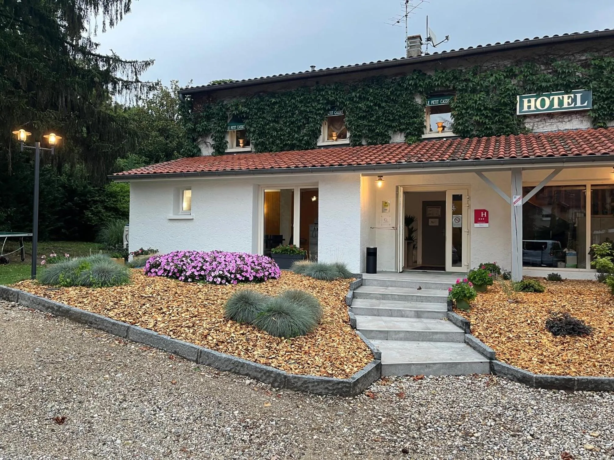 Property building in Logis Hotel Le Petit Casset