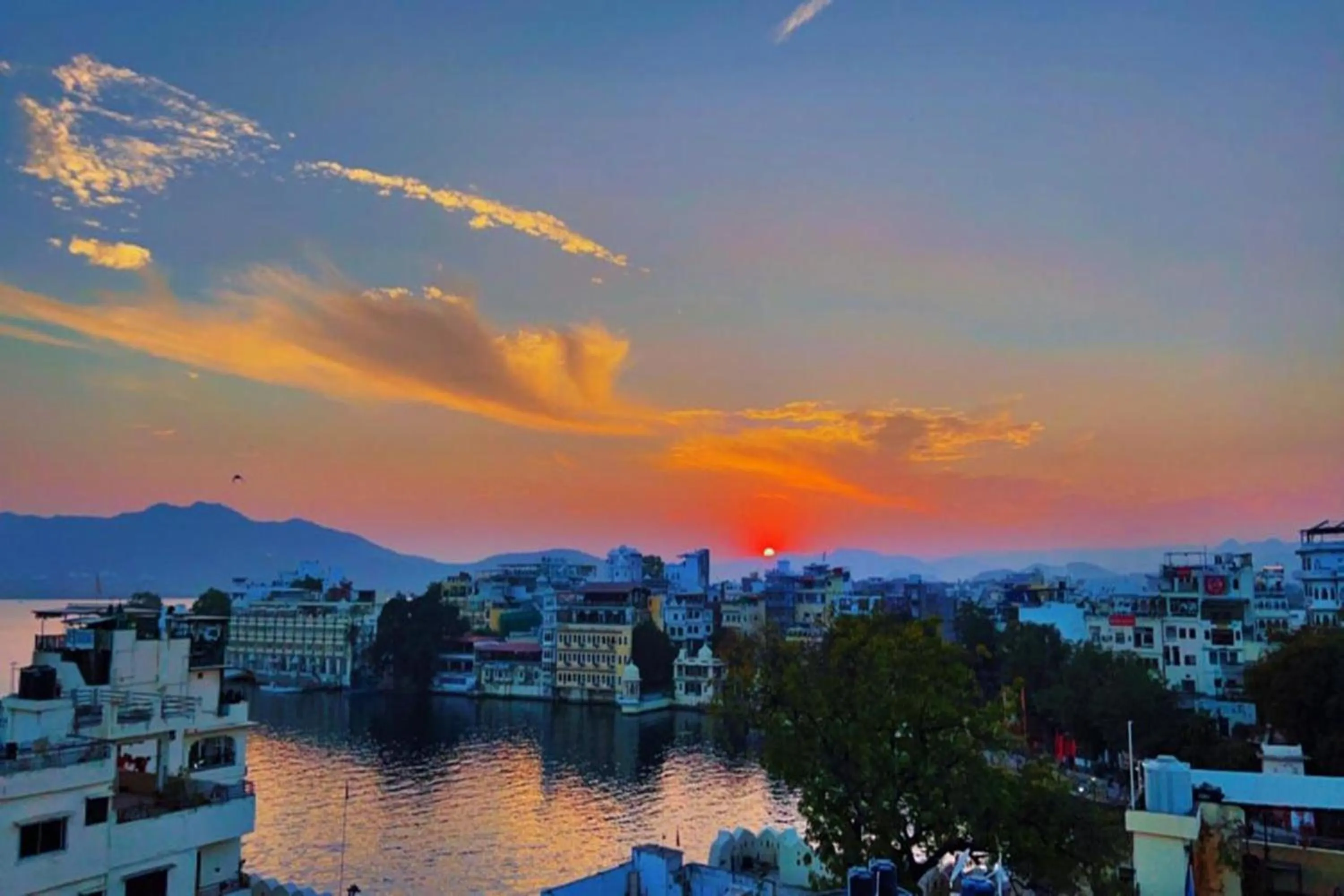 Sunset in Nukkad Guest House Near Lake Pichola