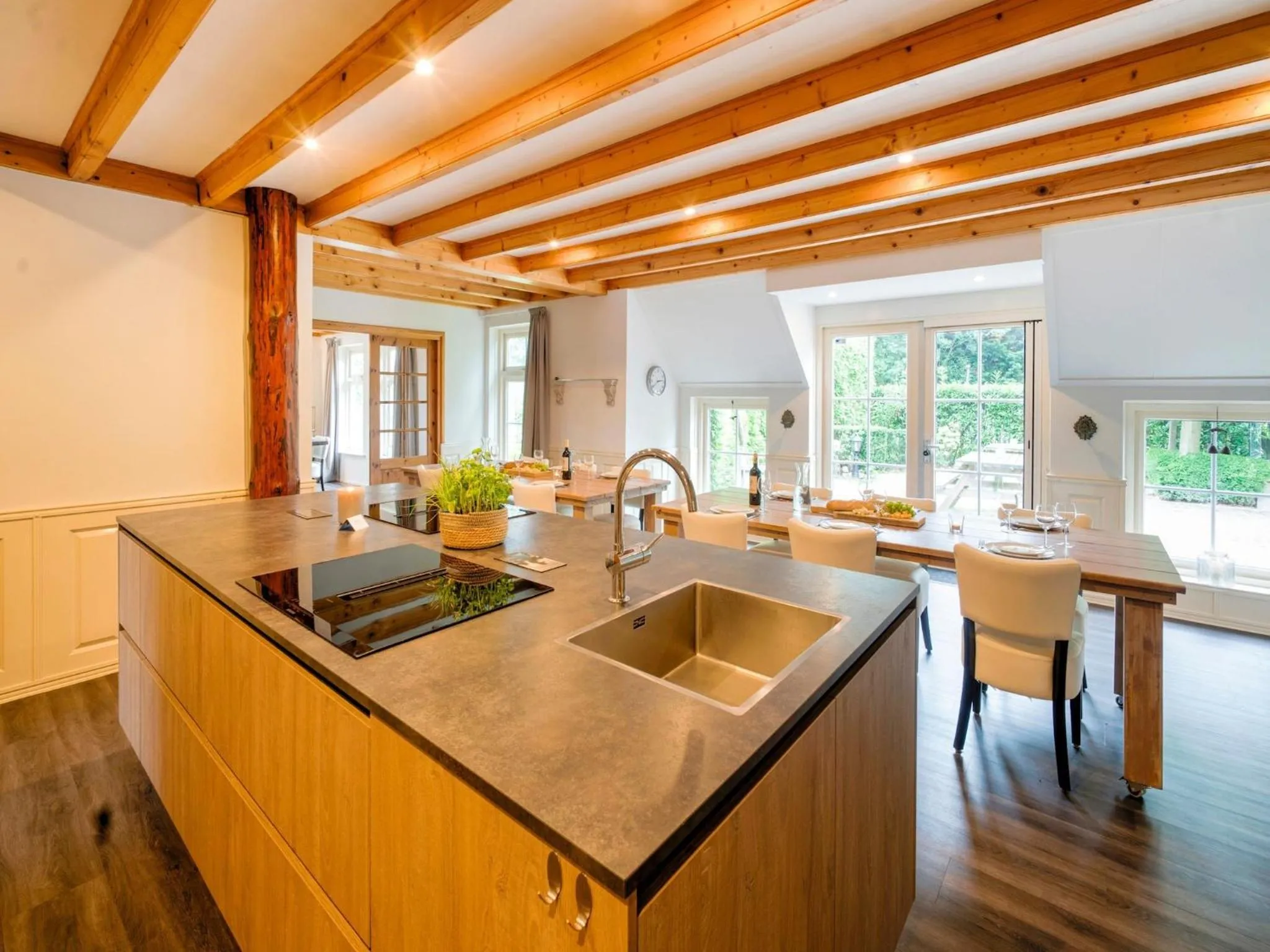 Kitchen or kitchenette in Spacious Farmhouse with Sauna, hottub