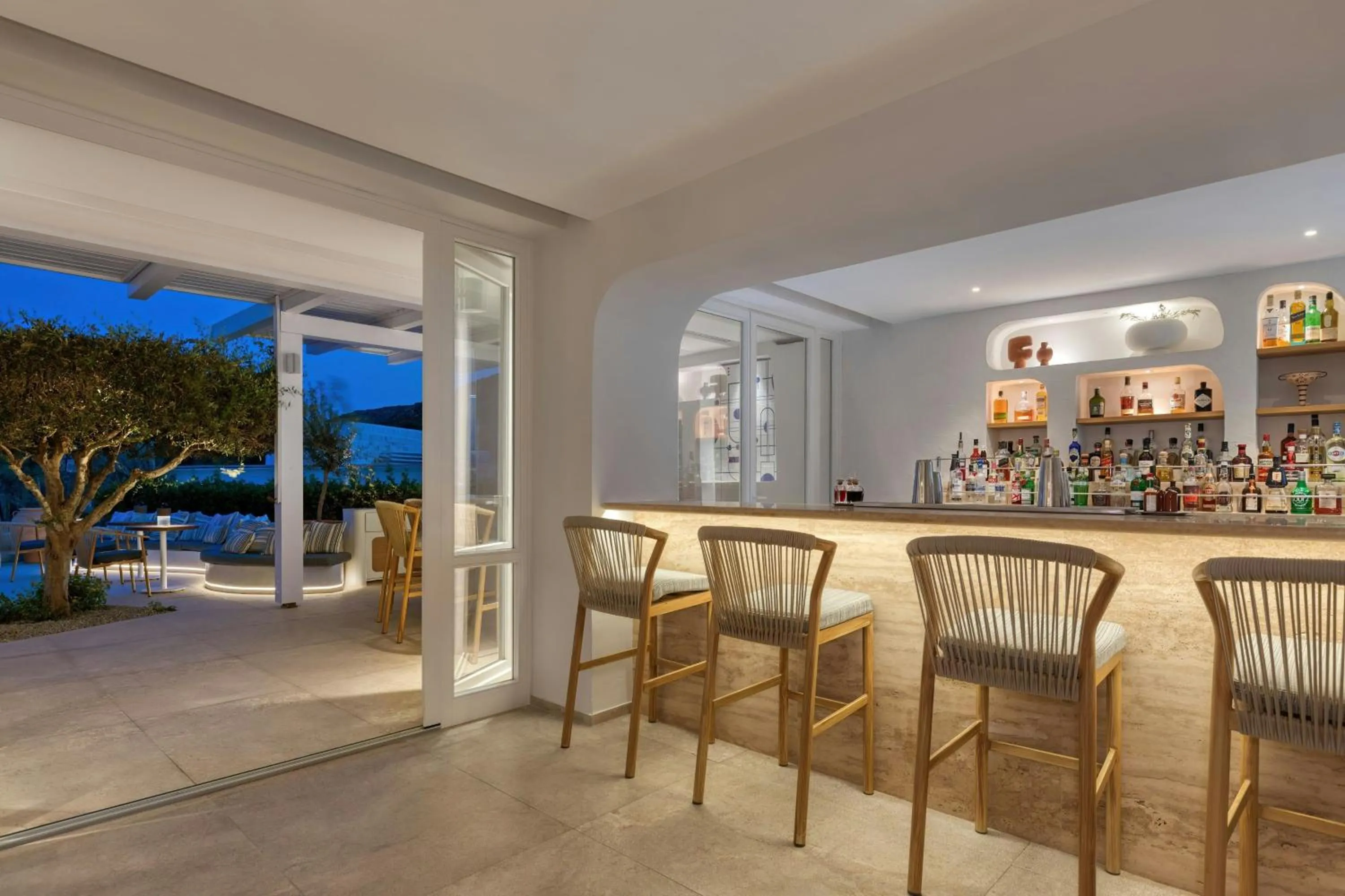 Lounge or bar in Patmos Aktis, a Luxury Collection Resort & Spa, Greece