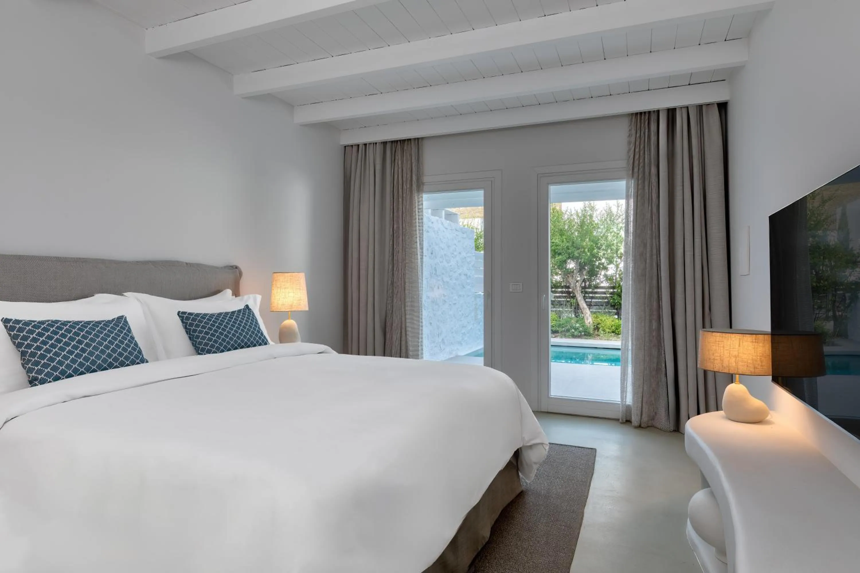 Bedroom, Bed in Patmos Aktis, a Luxury Collection Resort & Spa, Greece