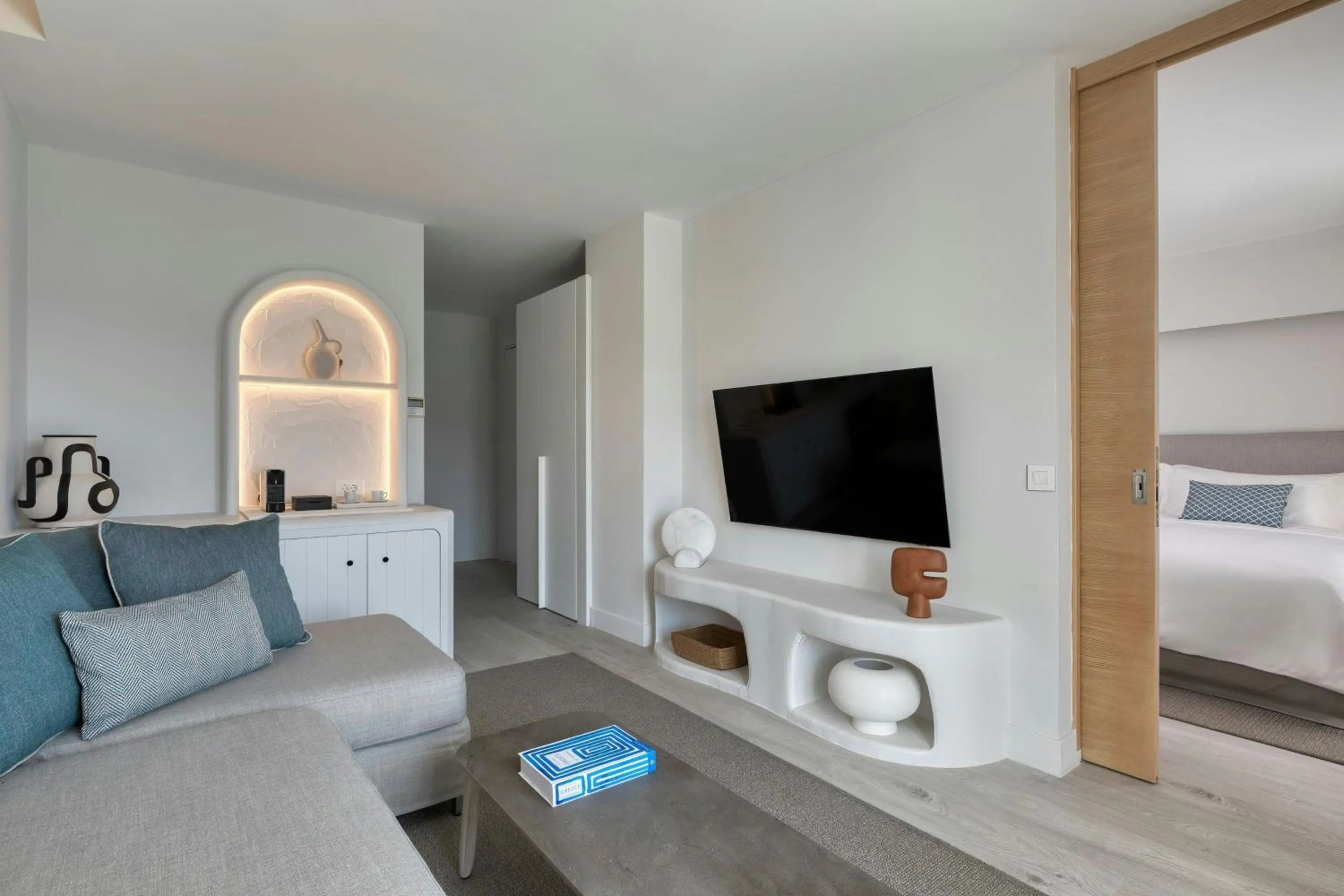 Living room, Bed in Patmos Aktis, a Luxury Collection Resort & Spa, Greece