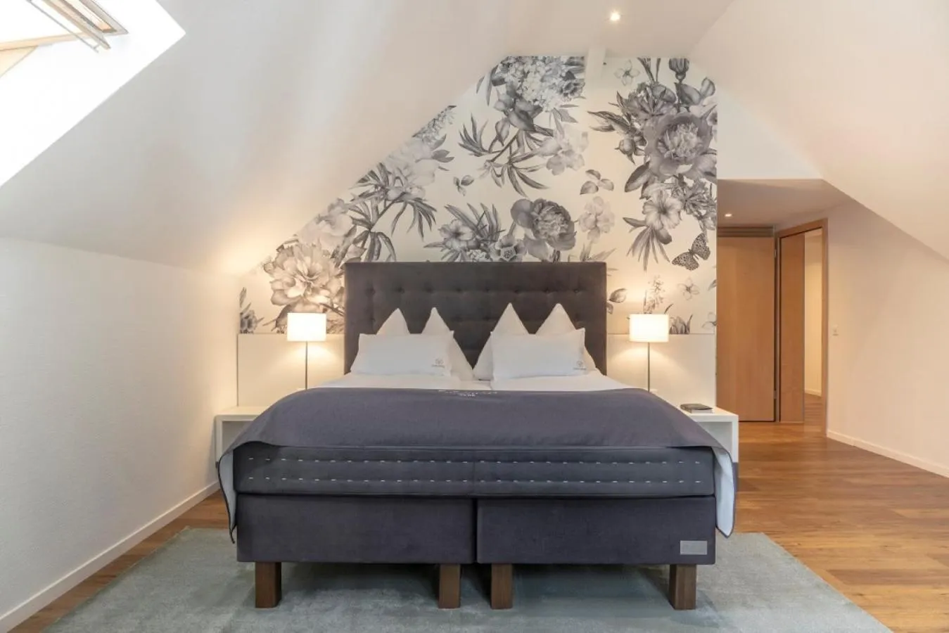 Bed in Hotel Vitznauerhof - Lifestyle Hideaway at Lake Lucerne