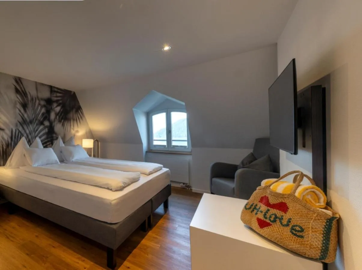 Bed in Hotel Vitznauerhof - Lifestyle Hideaway at Lake Lucerne