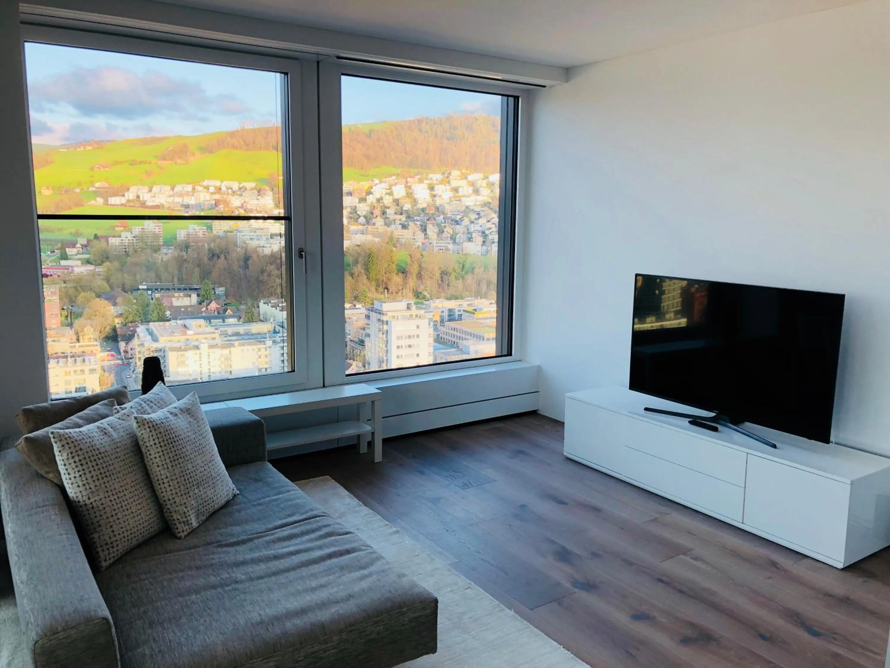 Living room in Park Tower City View Apartments