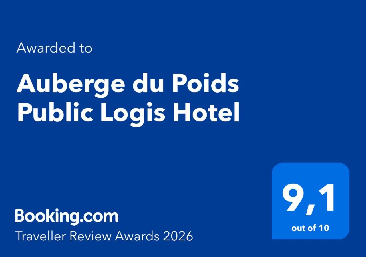Certificate/Award in Auberge du Poids Public Logis Hotel