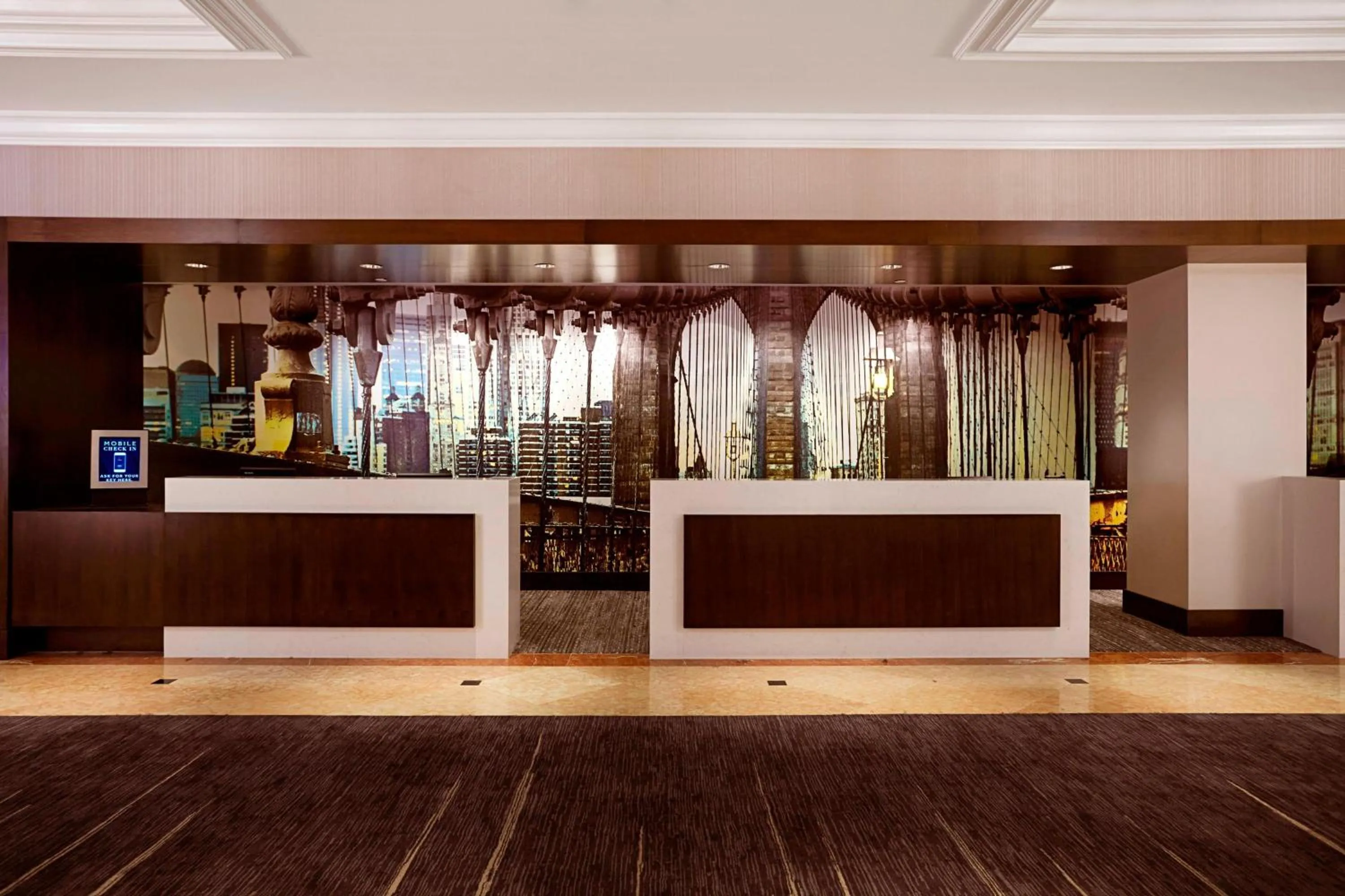 Lobby or reception in New York Marriott at the Brooklyn Bridge
