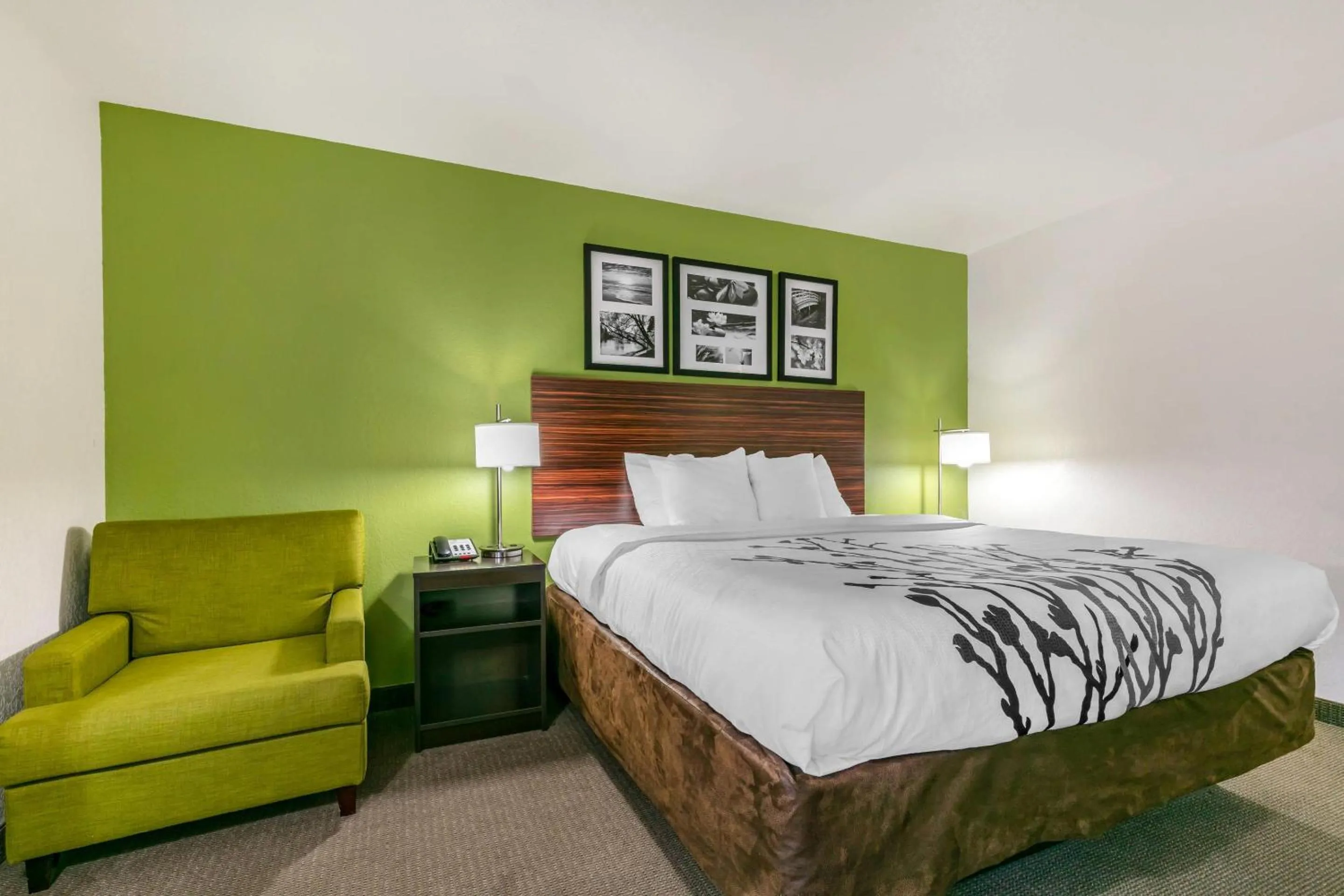 Bedroom, Bed in Sleep Inn & Suites near Sports World Blvd