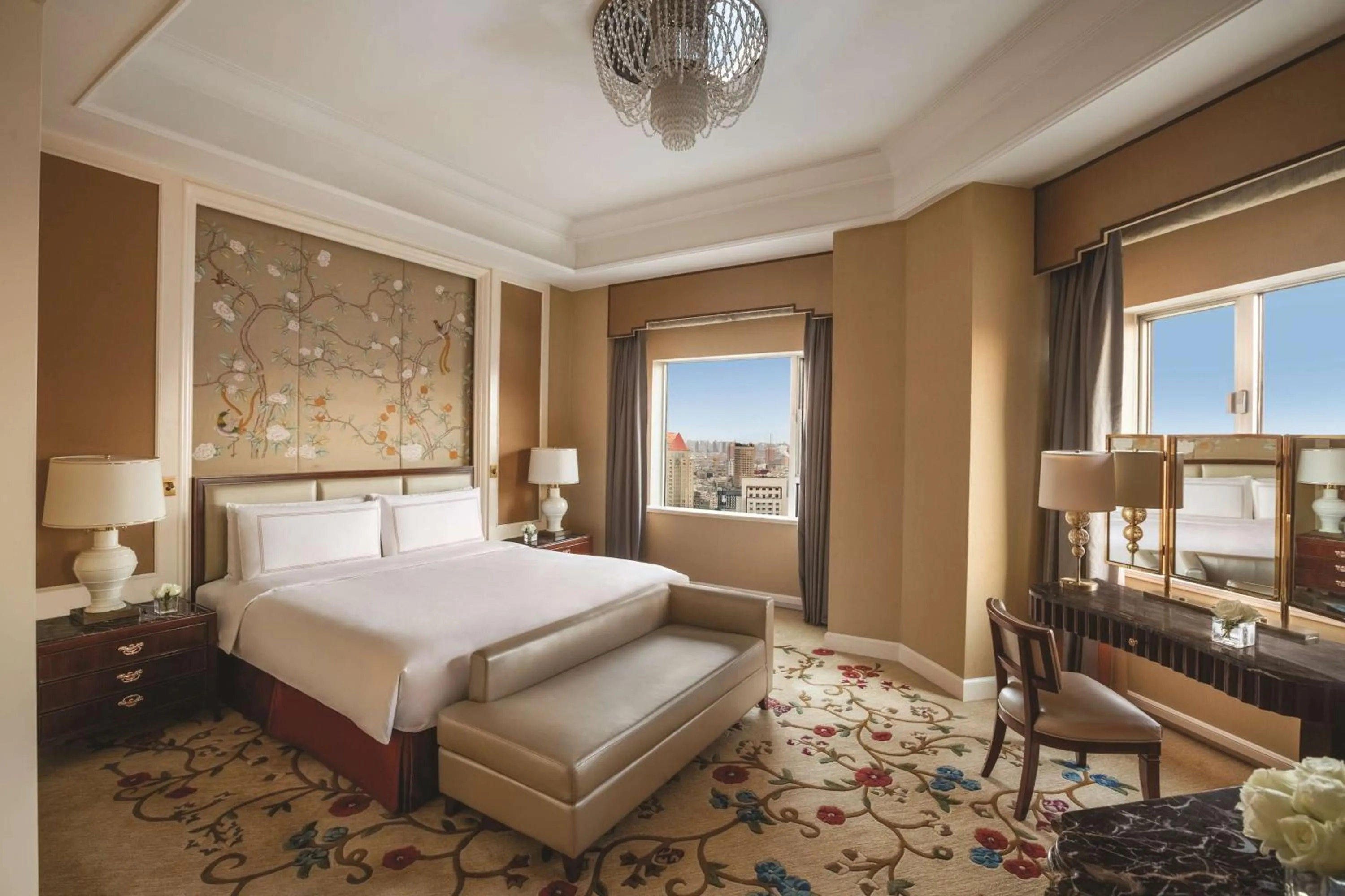 Photo of the whole room, Bed in Shangri-La Changchun