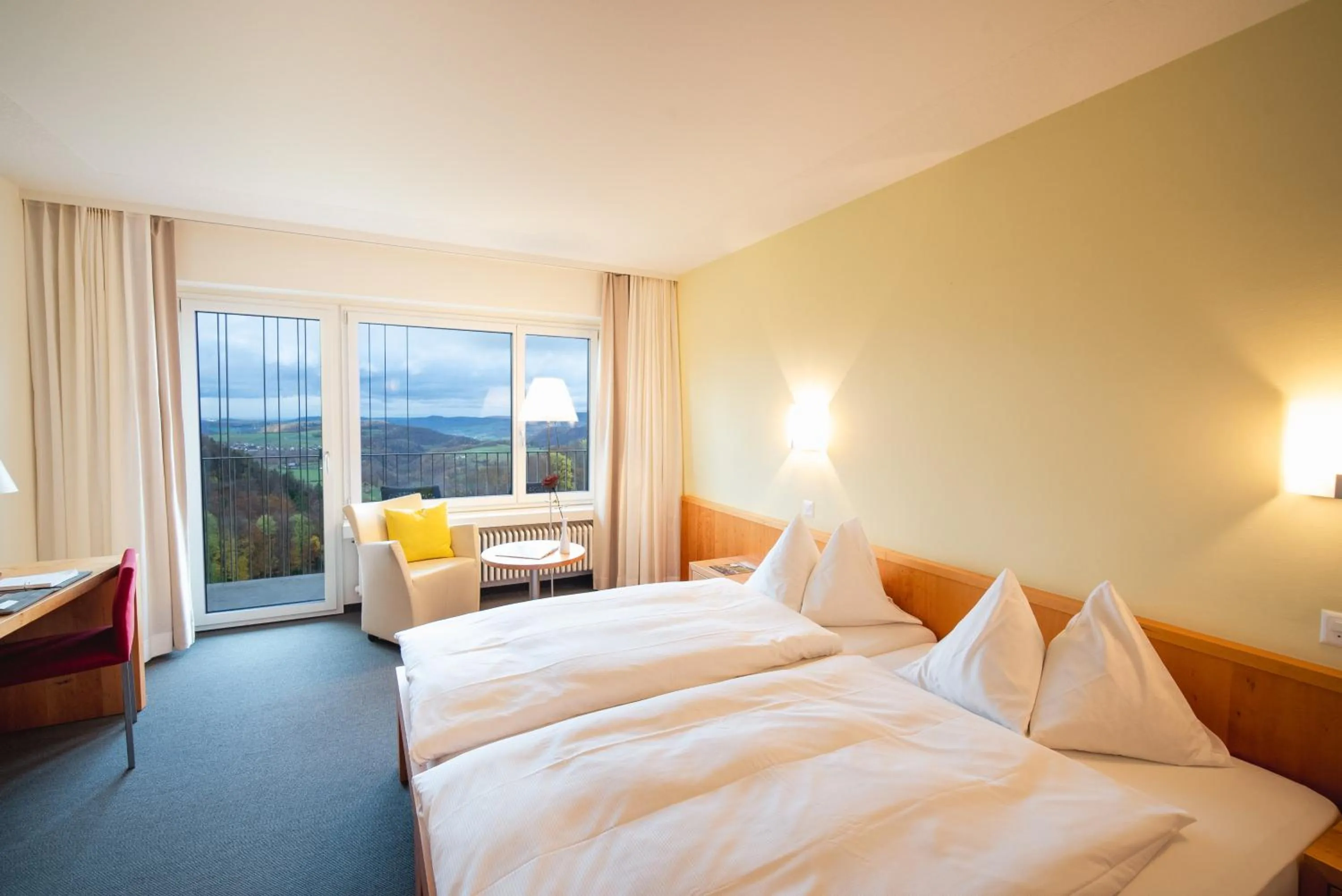 View (from property/room), Bed in Hotel Bad Ramsach